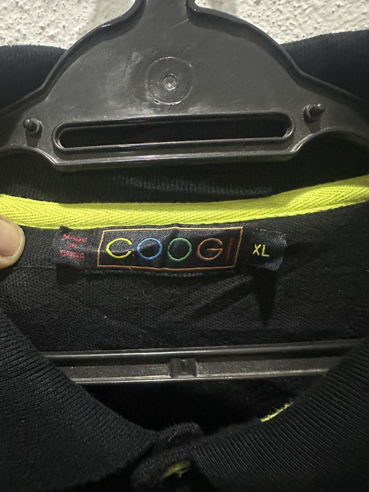 Coogi COOGI Black Long Sleeve Polo Shirt Neon Yellow Trim Size US XL / EU 56 / 4 - 3 Thumbnail