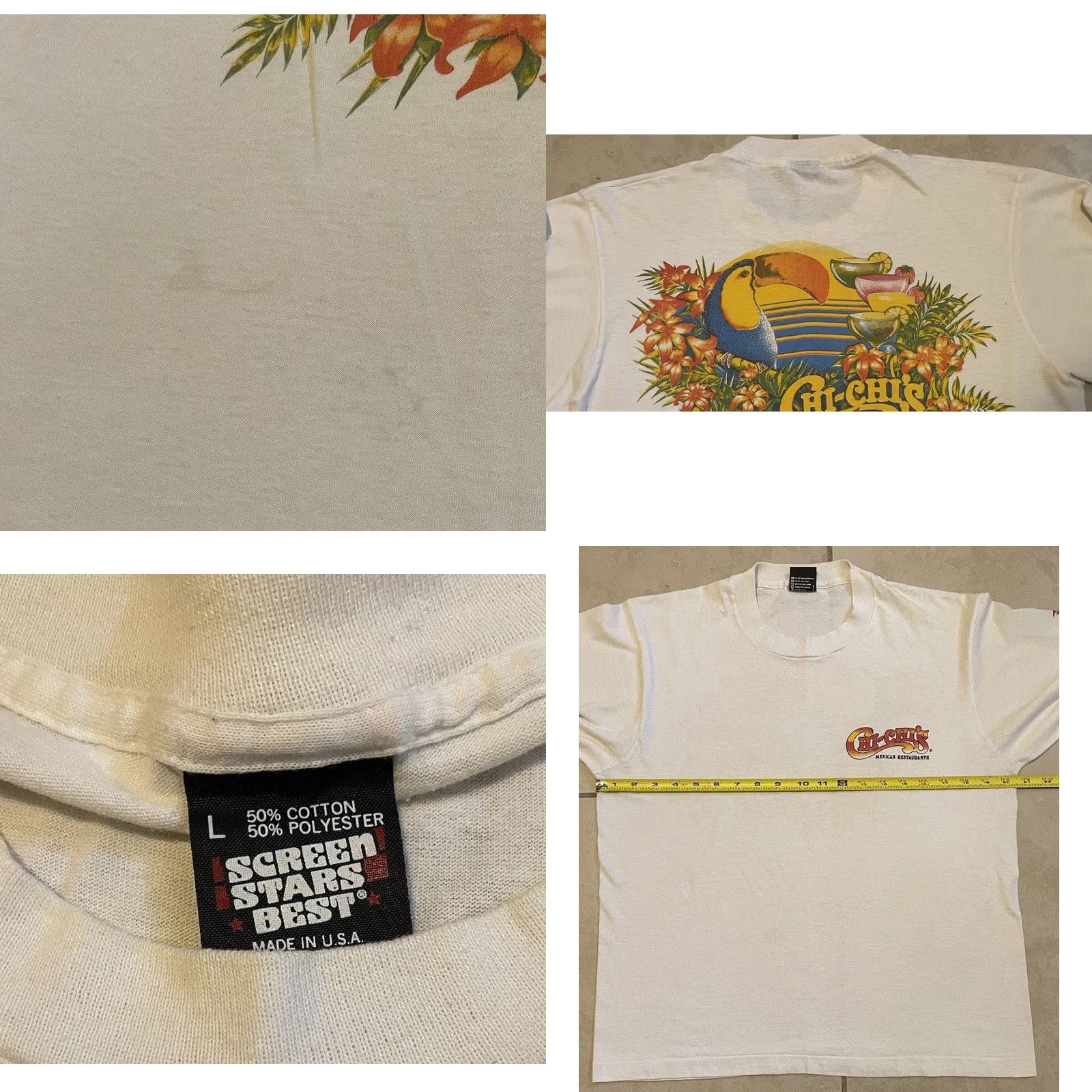 Vintage VINTAGE 80s Chi Chi’s Parrot Shirt S Bar Beach Animal Flower Surf Grunge 70s White Mens Size US S / EU 44-46 / 1 - 9 Thumbnail