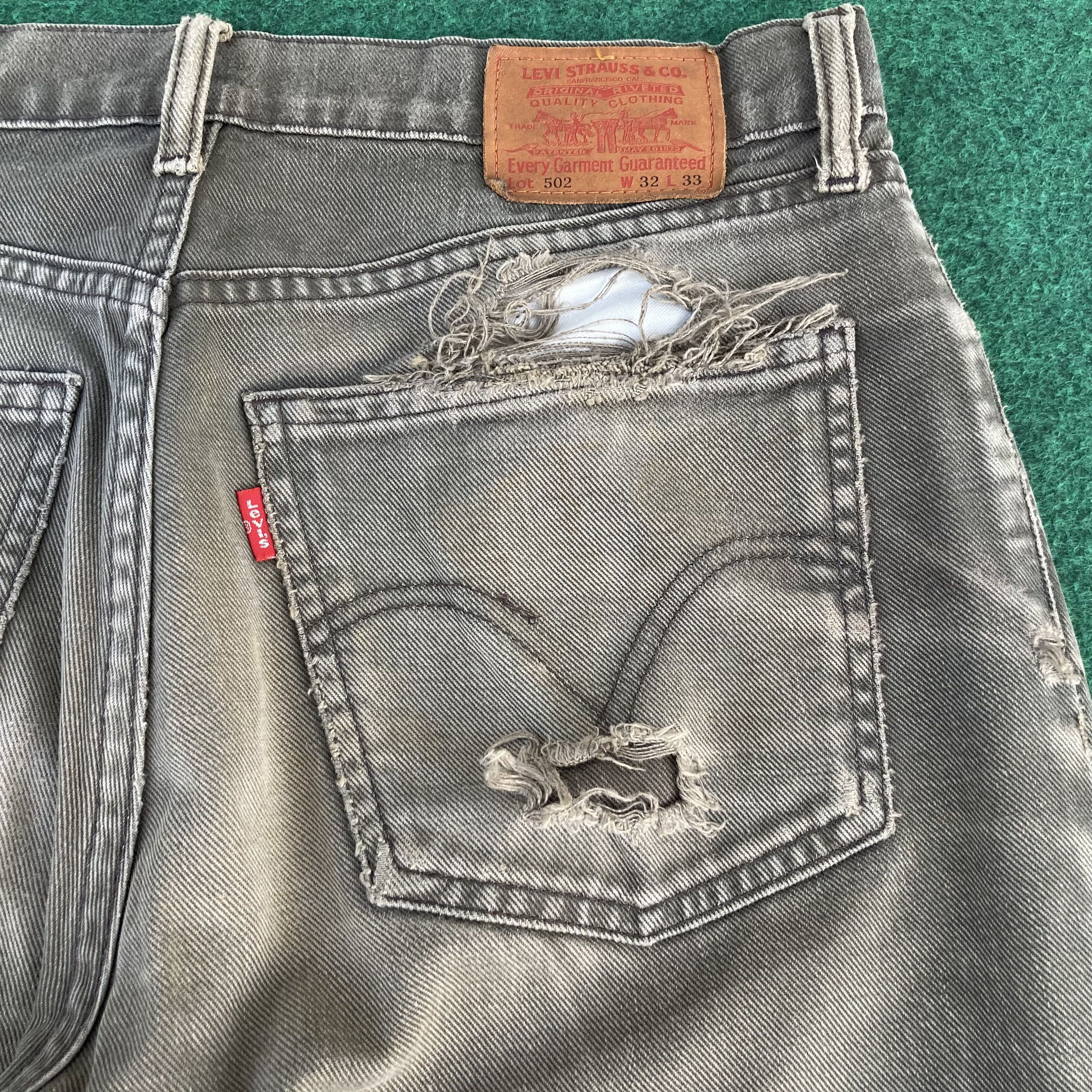 Levi's × Vintage 31x32 Vtg Levis 502 Faded Distressed Ripped Punk Sz 31 Jeans Size US 31 - 12 Thumbnail