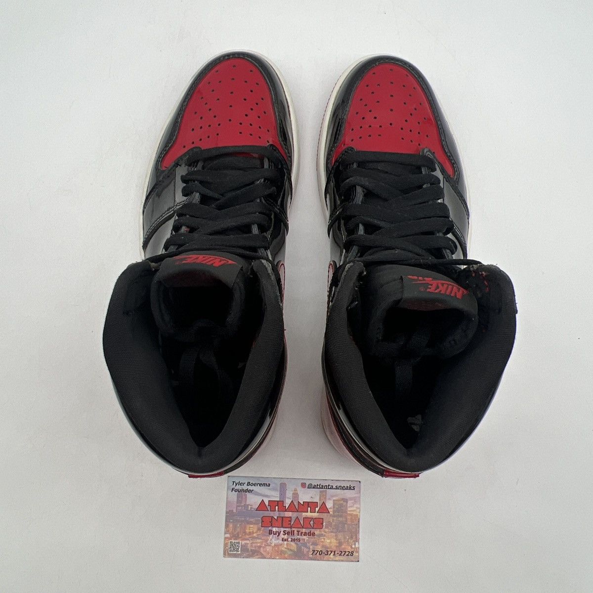 Nike Air Jordan 1 high patent bred Size US 8.5 / EU 41-42 - 6 Thumbnail