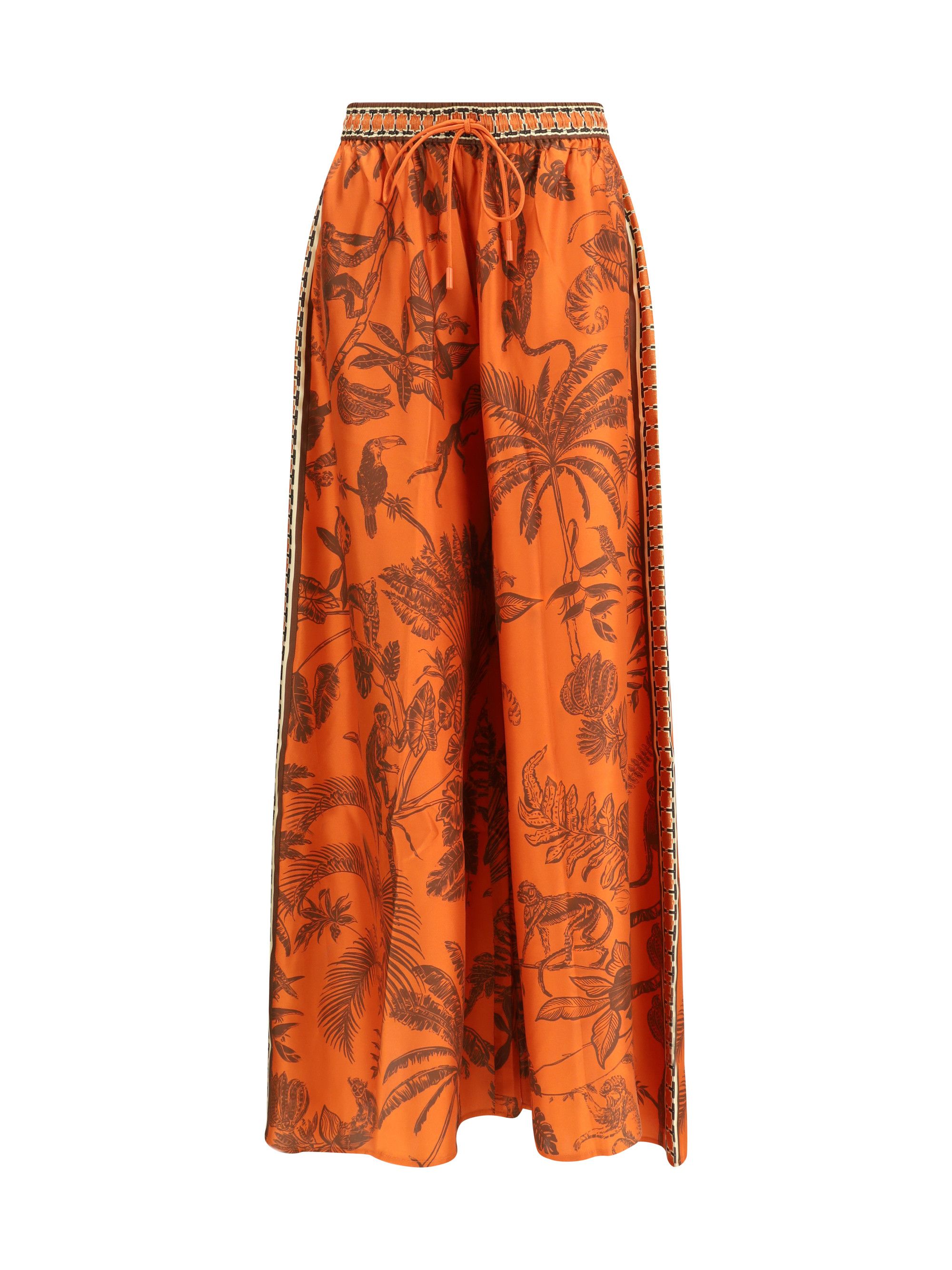 ALEMAIS Monkey Dance Silk Palazzo Pants Size 27" / US 4 / IT 40 - 1 Thumbnail