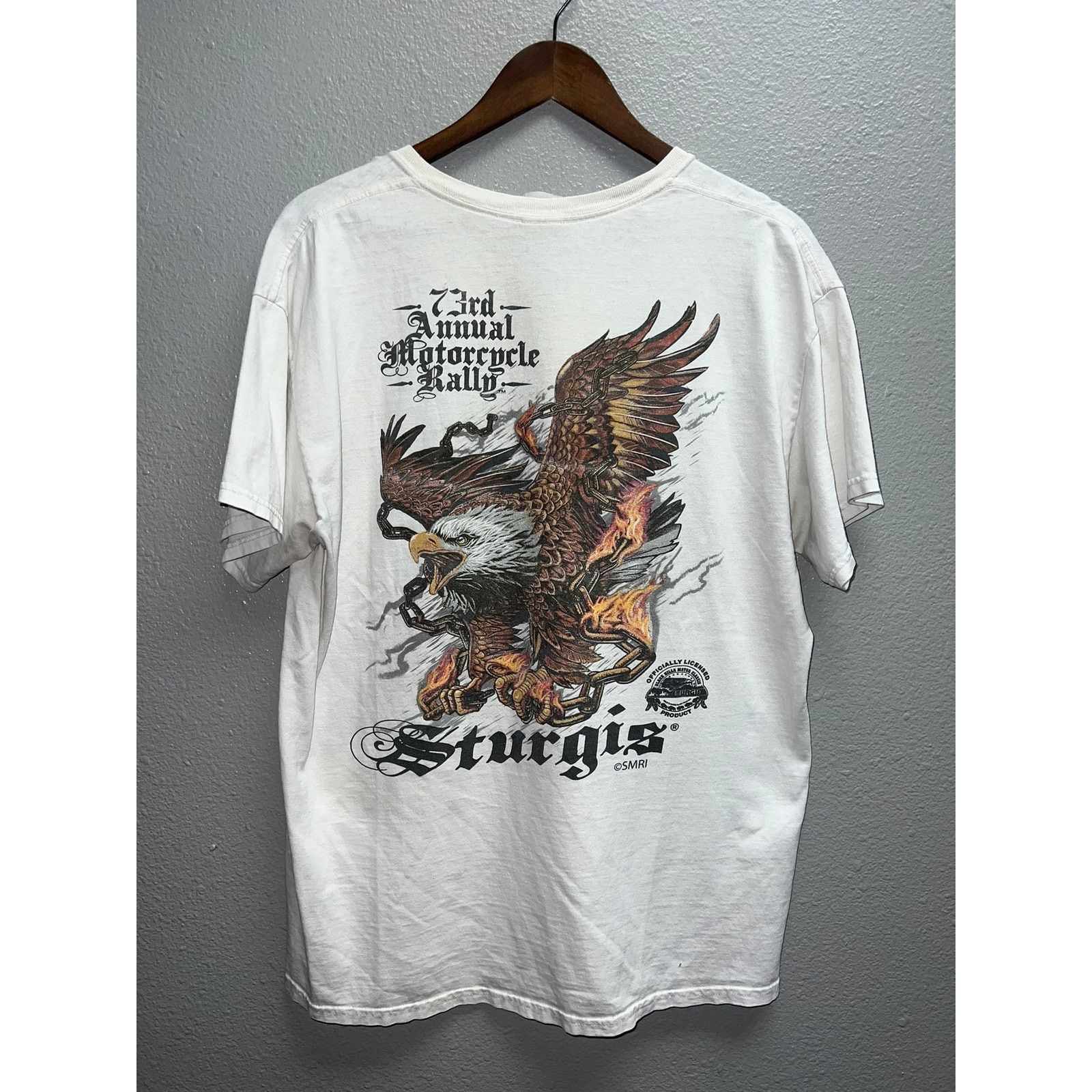 Vintage Womens Sturgis Rally Shirt Motorcycle Eagle Cut Neck Tee L Size L / US 10 / IT 46 - 1 Thumbnail