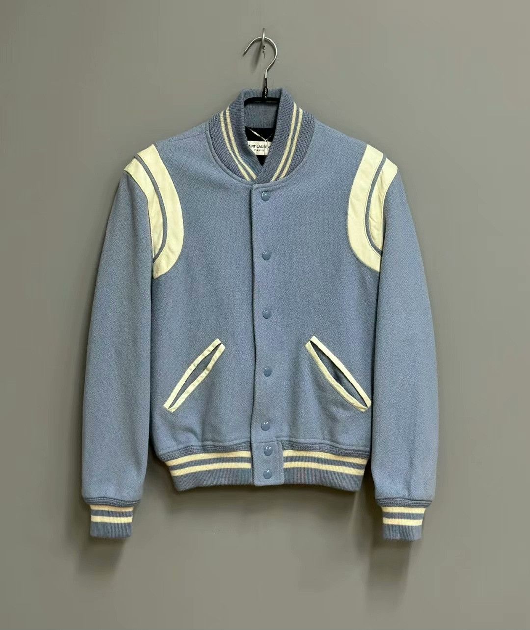 Saint Laurent Paris saint laurent light blue baseball jacket Size US M / EU 48-50 / 2 - 1 Thumbnail