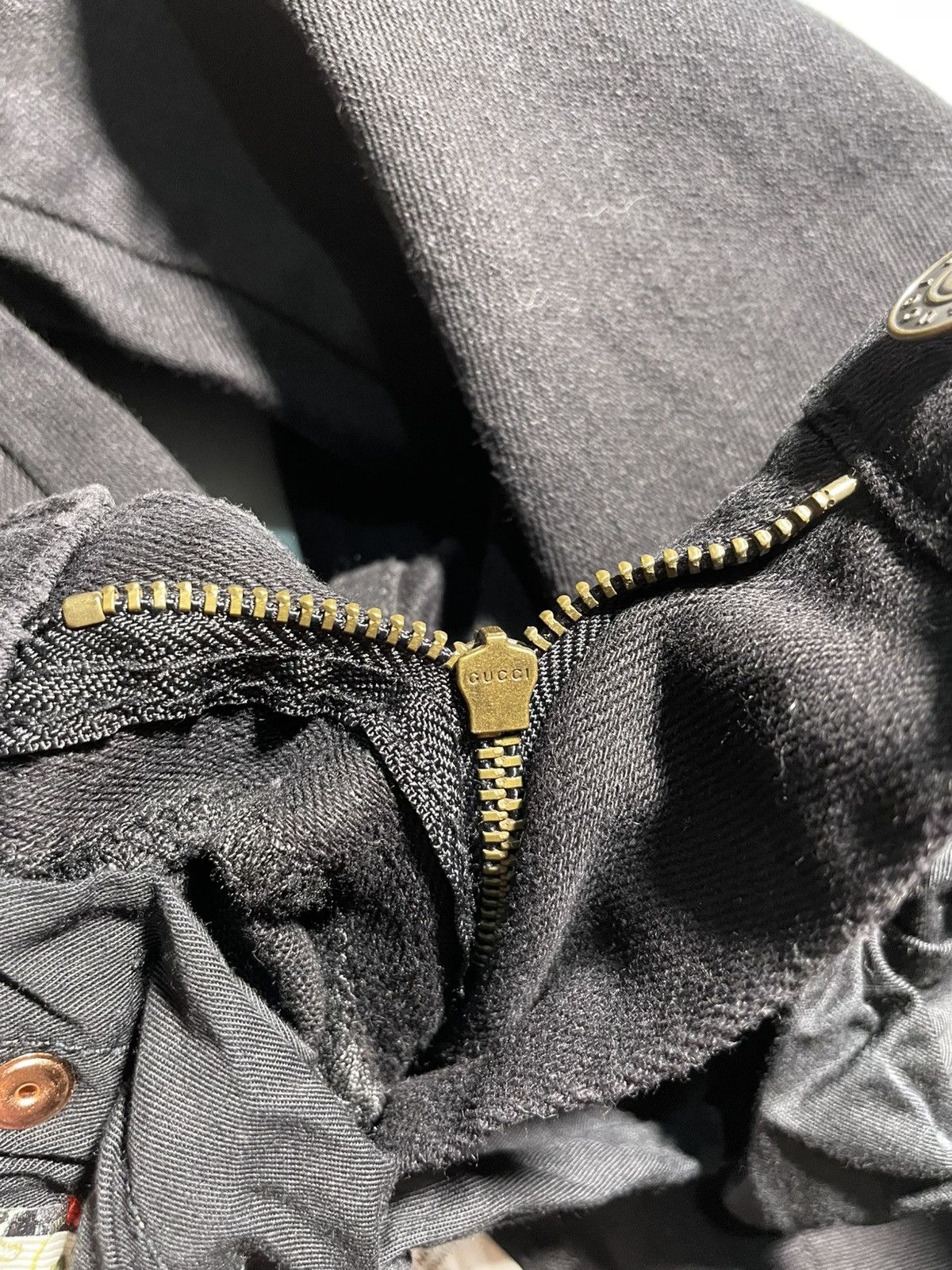 Gucci Gucci X Unskilled Worker Black Denim Floral Skinny Fit Jeans Size 26" / US 2 / IT 38 - 8 Thumbnail