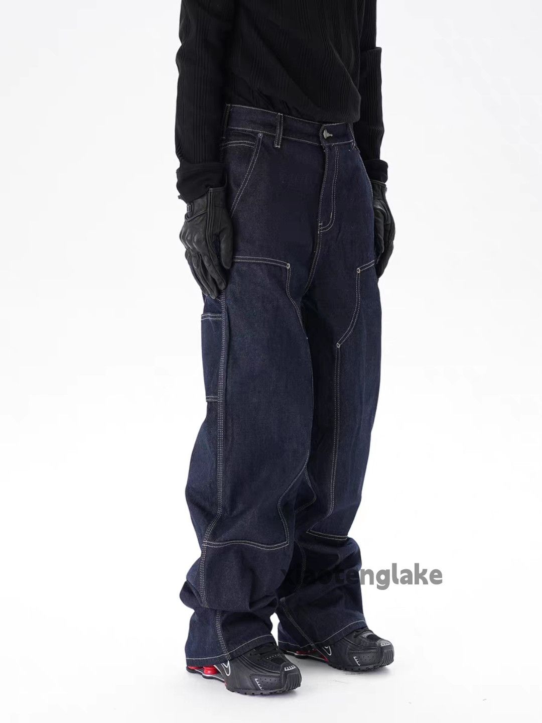 Jean unisex utility punk yuppie carpenter loose baggy jeans Size US 32 / EU 48 - 5 Thumbnail