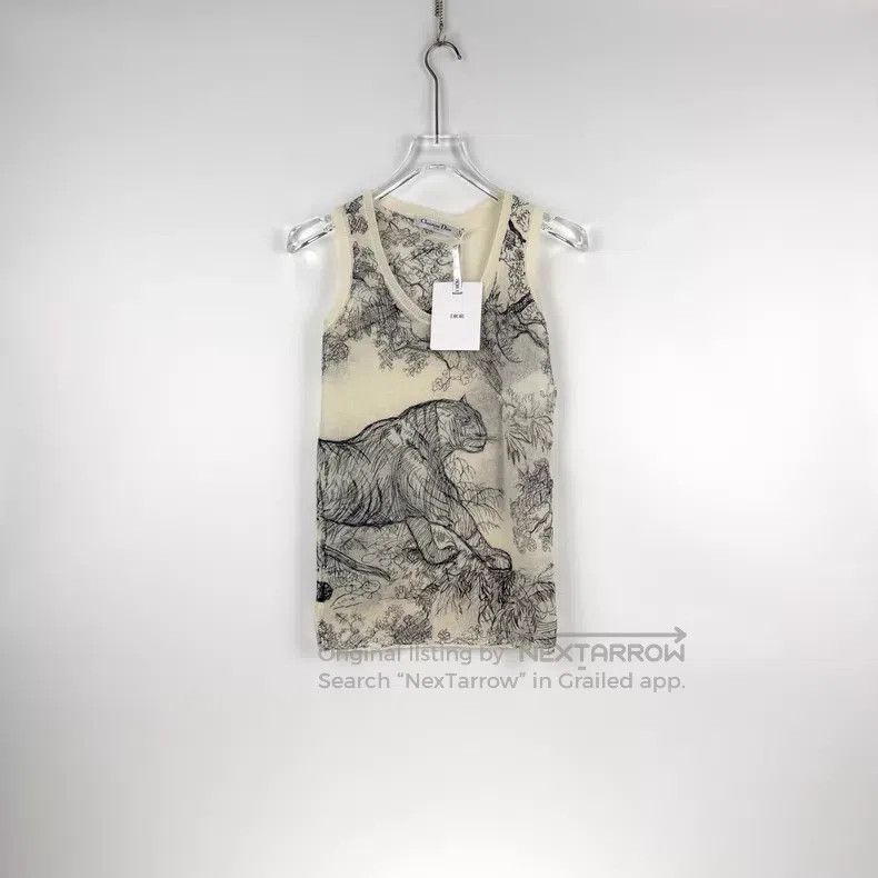Dior Dior White zoo embroidered cashmere vest Size XS / US 0-2 / IT 36-38 - 3 Thumbnail