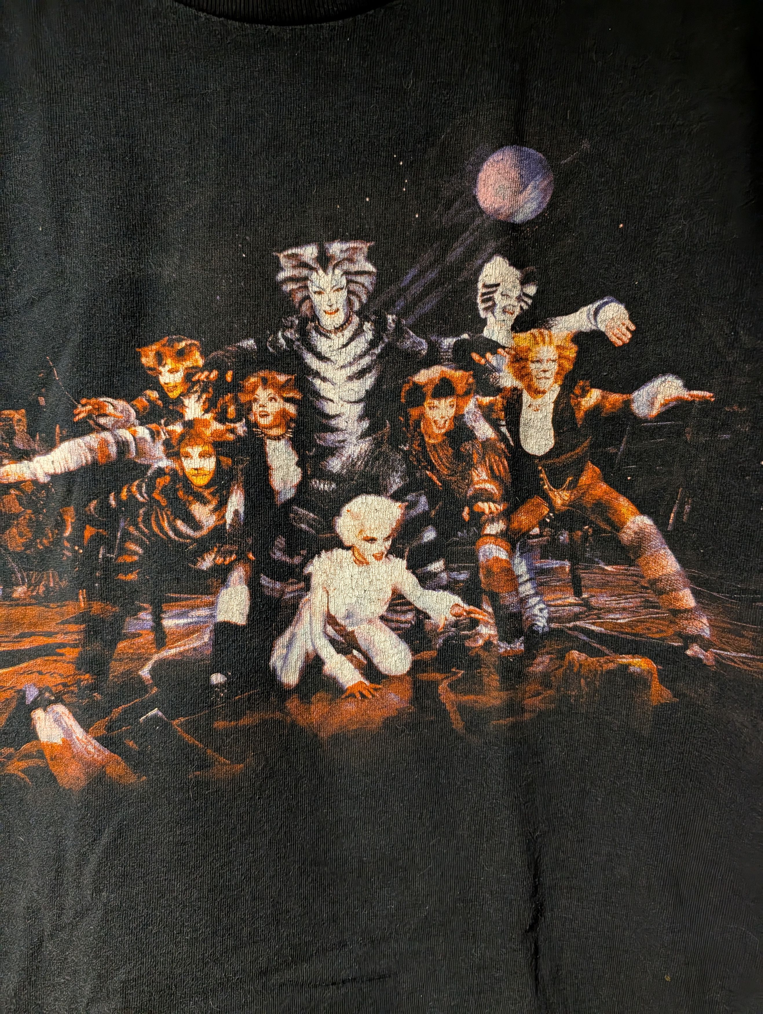 Fruit Of The Loom Vintage 90s Cats on Broadway Kids Black Medium T-Shirt Size US M / EU 48-50 / 2 - 2 Thumbnail
