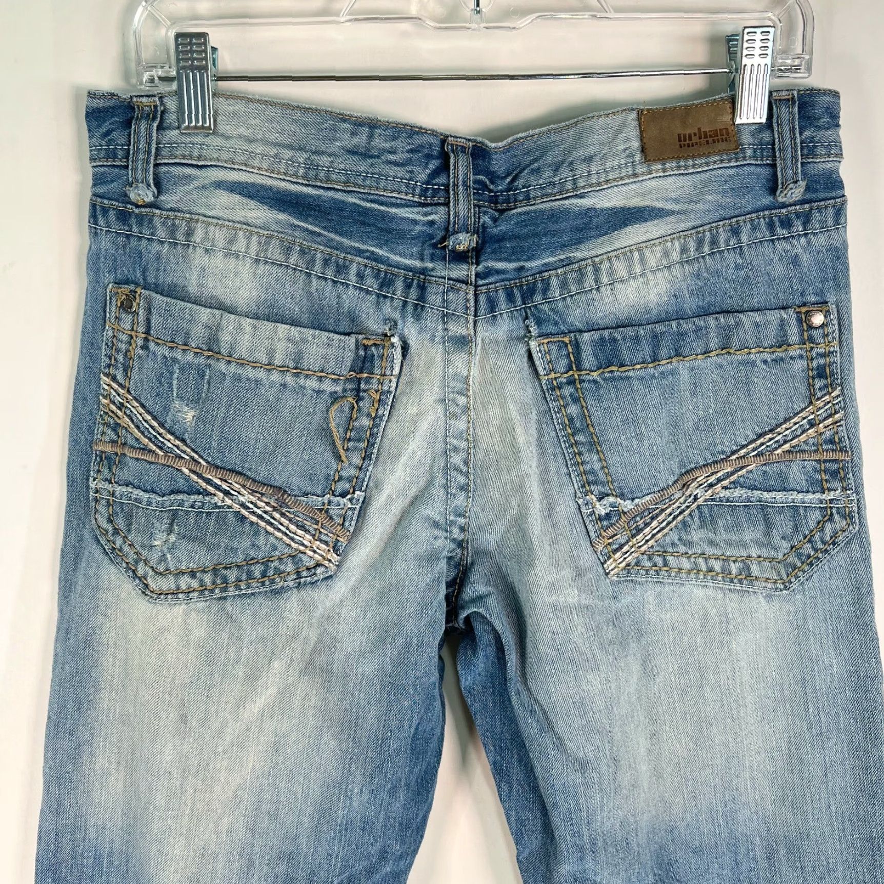 Vintage VINTAGE Urban Pipeline Mens Jeans Straight Leg Slim Fit 32X34 Blue Distressed Cotton Fall Size US 32 / EU 48 - 4 Thumbnail
