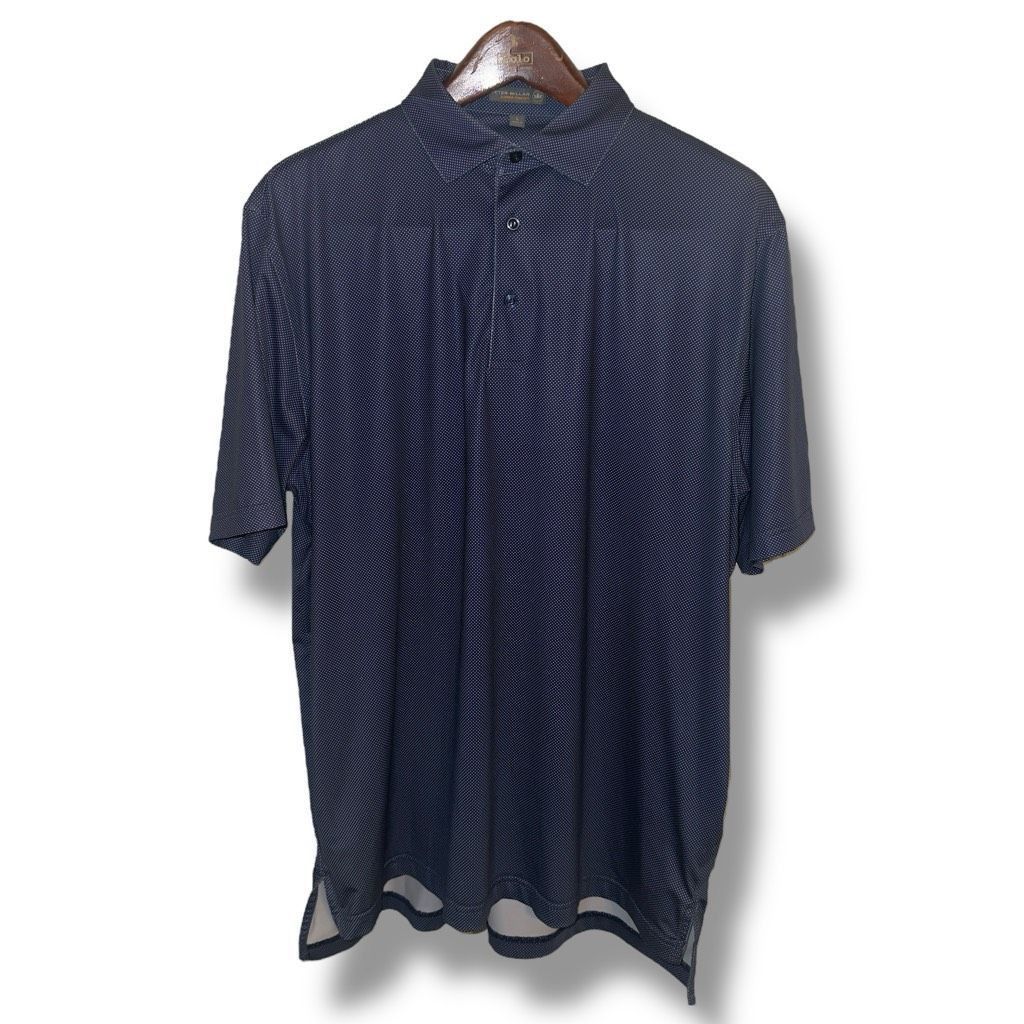 Peter Millar Navy Peter Millar Summer Comfort Polka Dot Golf Polo Shirt L Size US L / EU 52-54 / 3 - 1 Thumbnail