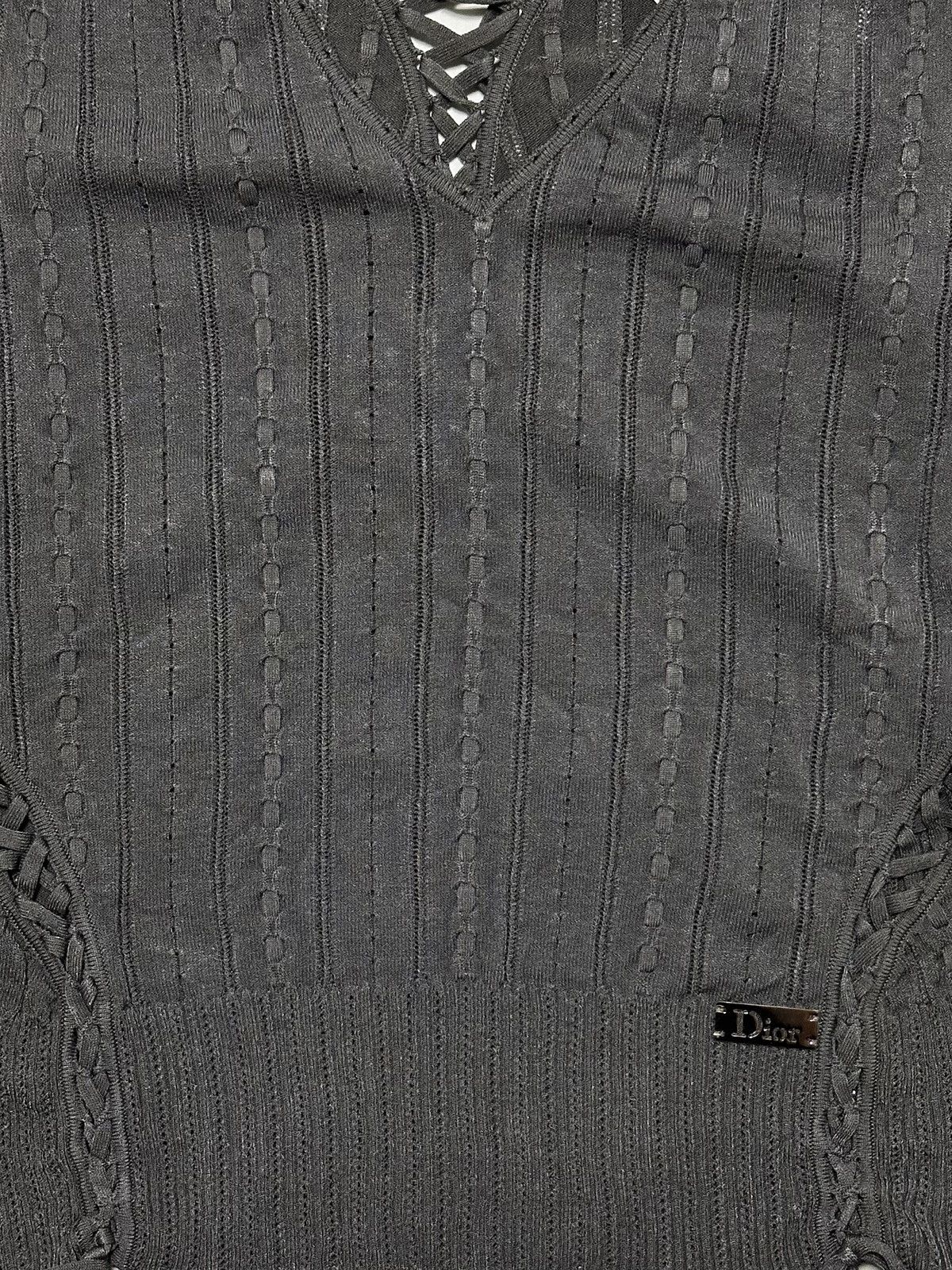 Dior CHRISTIAN DIOR S/S 2004 Laced Up Knit Sleeveless Top Size M / US 6-8 / IT 42-44 - 3 Thumbnail