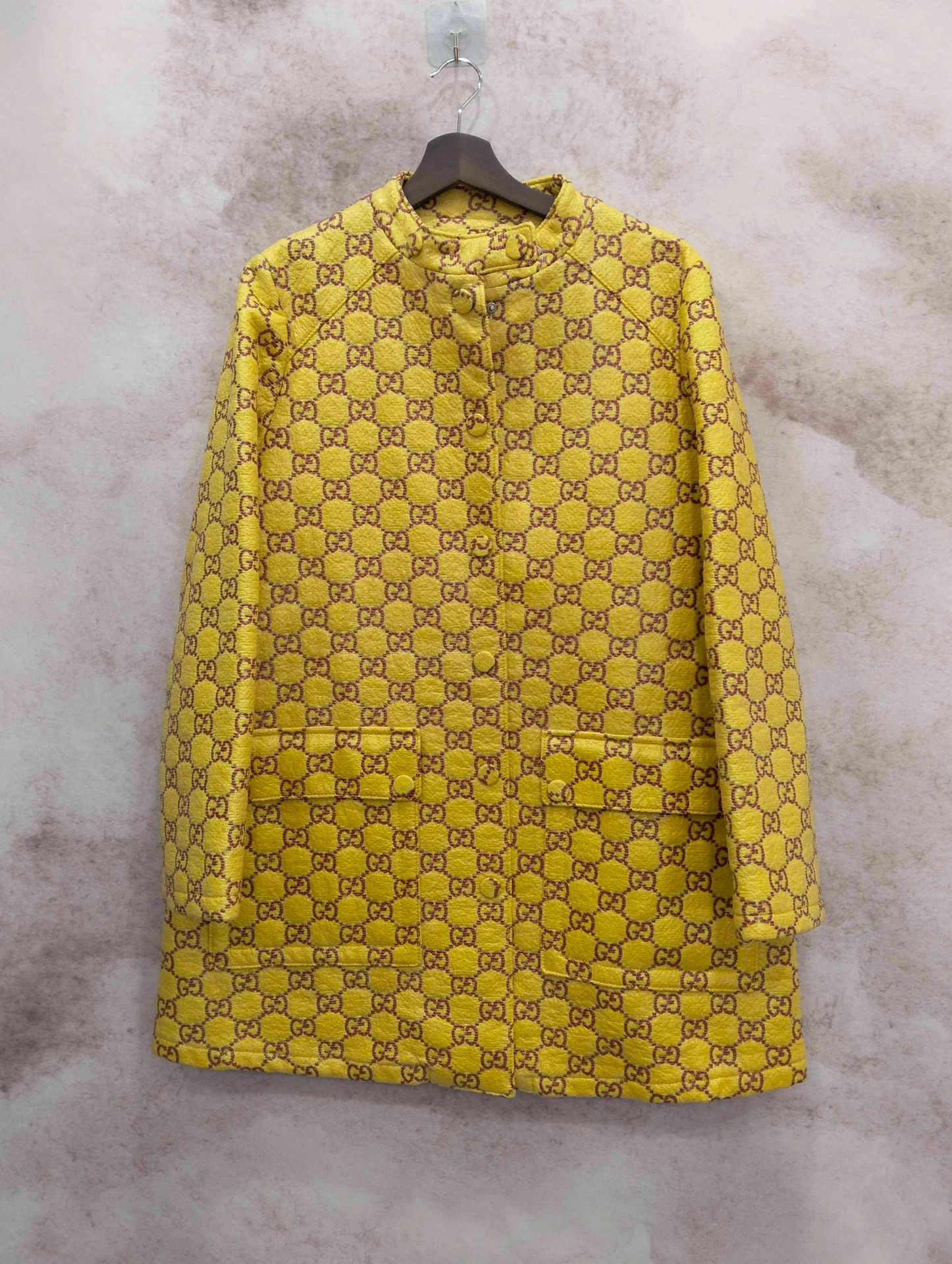 Gucci Gucci Runway Yellow GG Print Overcoat 42 Size M / US 6-8 / IT 42-44 - 1 Thumbnail