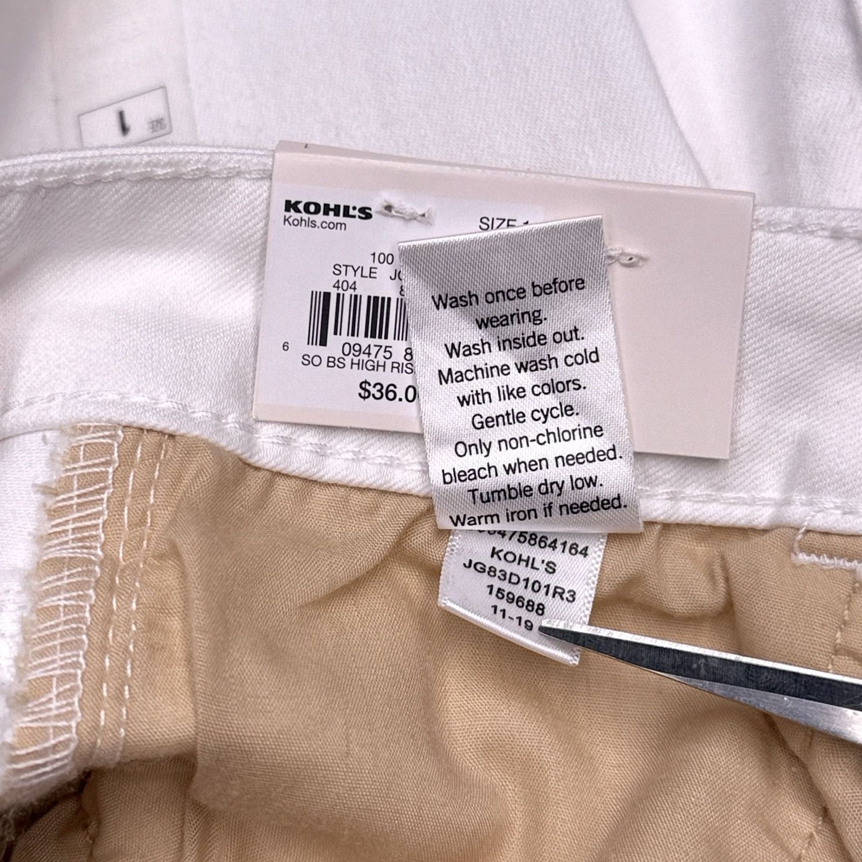 Vintage SO Ultimate Jegging Womens 1 White High Rise Jeans Slim 5-Pocket Denim Cotton Blend Zip Inseam 29" Size 25" / US 0 / IT 36 - 6 Thumbnail