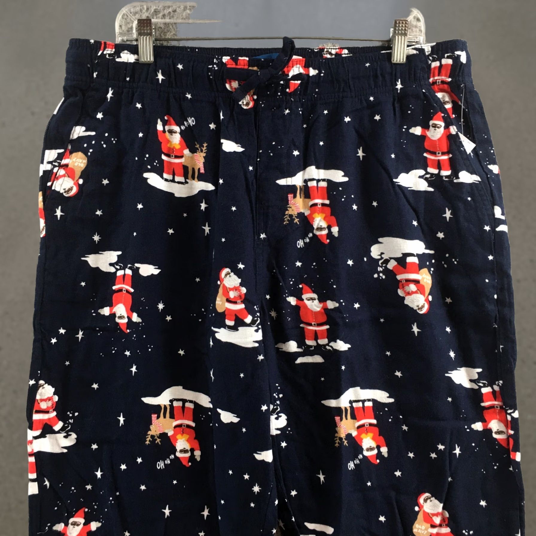 Old Navy Old Navy Sleepwear Pants Mens XL Tall Blue Santa Print Cotton Elastic Waist NEW Size US 36 / EU 52 - 1 Thumbnail