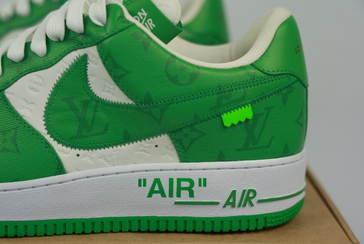 Louis Vuitton AIR FORCE 1 GREEN MONOGRAM SNEAKERS (VERY RARE SIZE) Size US 12 / EU 45 - 10 Thumbnail