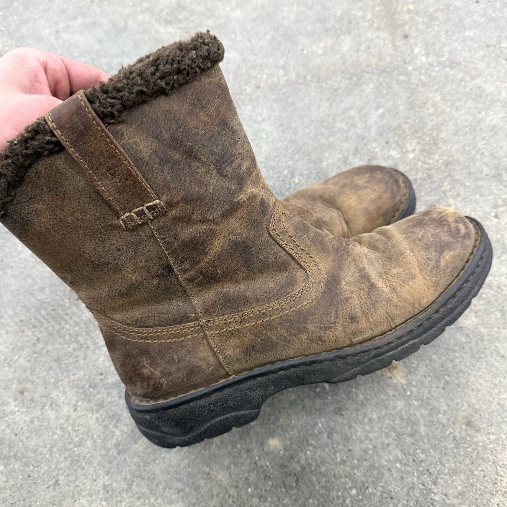 Ariat Ariat Leather Shearling Lined Ankle Boots Brown Winter Outdoor Womens Size 8.5B Size US 6 / IT 36 - 6 Thumbnail