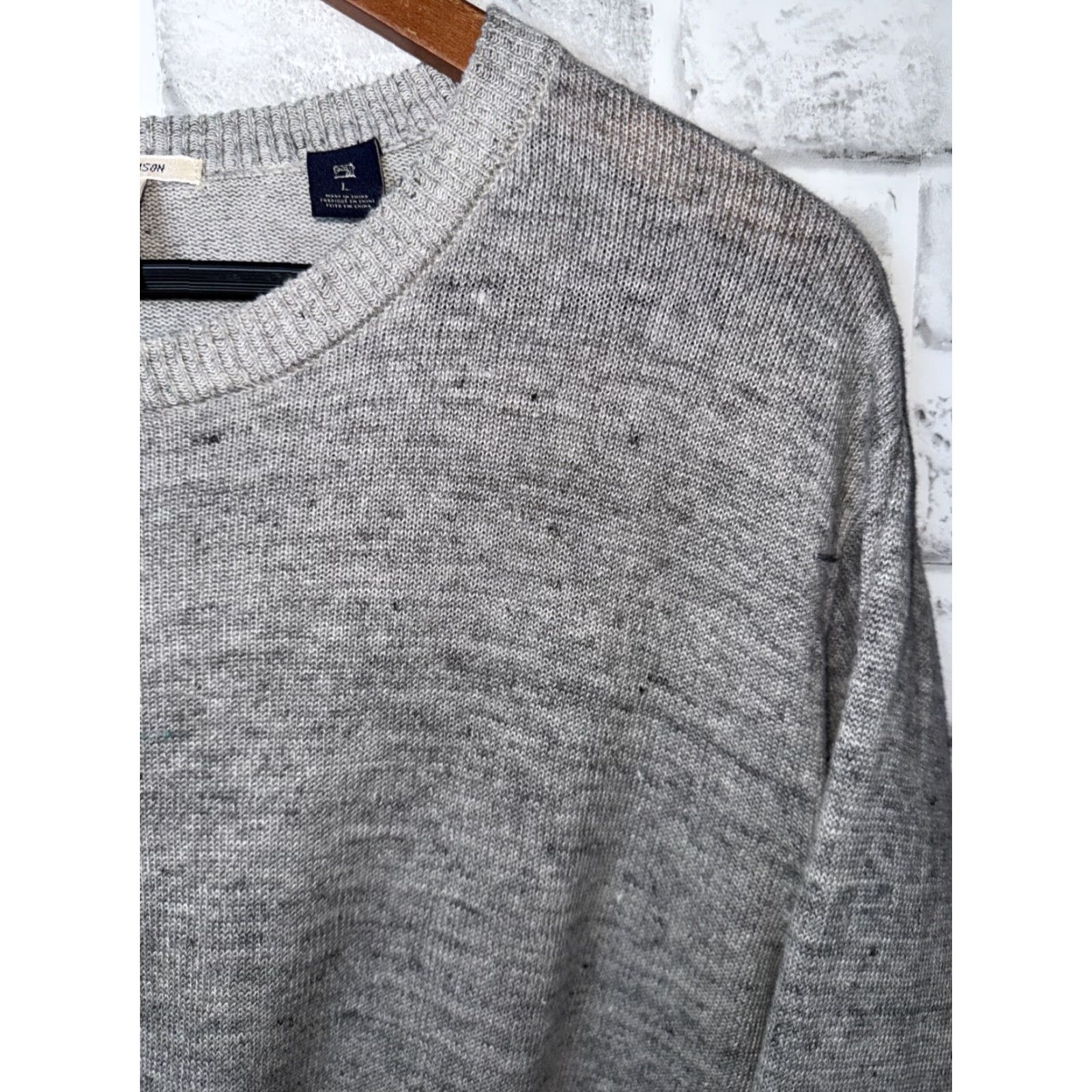 Scotch & Soda Scotch & Soda Home Alone Round Neck Pullover Sweater Mens L Gray Cotton Linen Knit Pullover Casual Fall Winter Regular Size US L / EU 52-54 / 3 - 3 Thumbnail