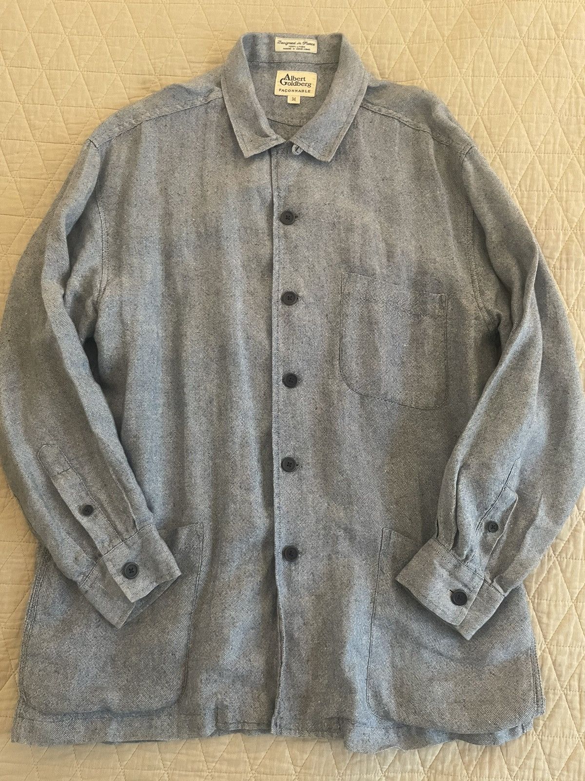 Faconnable × Vintage Patch Pocket Linen Shirt Jacket Size 42R - 1 Thumbnail