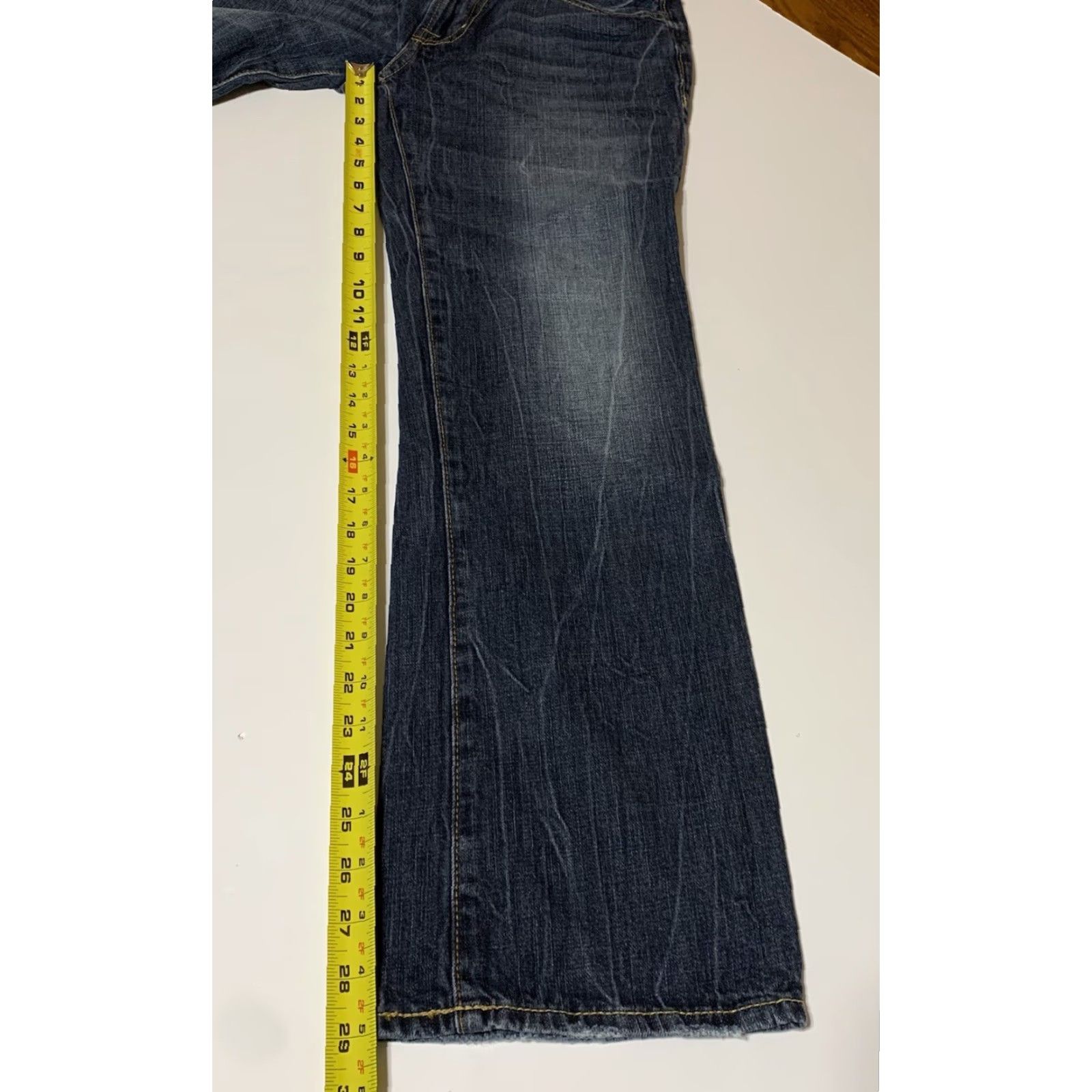 American Eagle Outfitters VINTAGE American Eagle Original Straight Jeans Mens 30x29 Blue Denim Cotton Fade Lines Whiskers Size US 30 / EU 46 - 5 Thumbnail