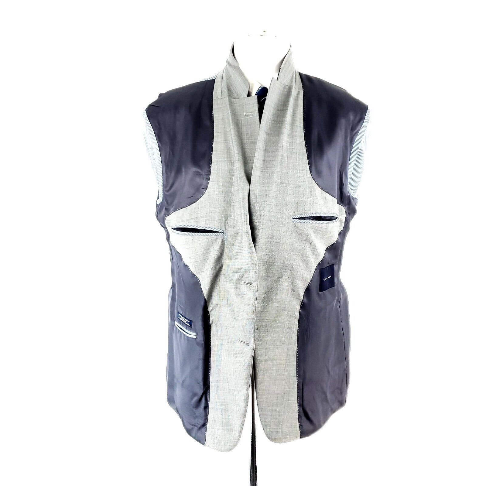 Tommy Hilfiger Tommy Hilfiger Worsted Wool 2 Button Blazer 40R Gray Sharksk Size 40R - 9 Thumbnail