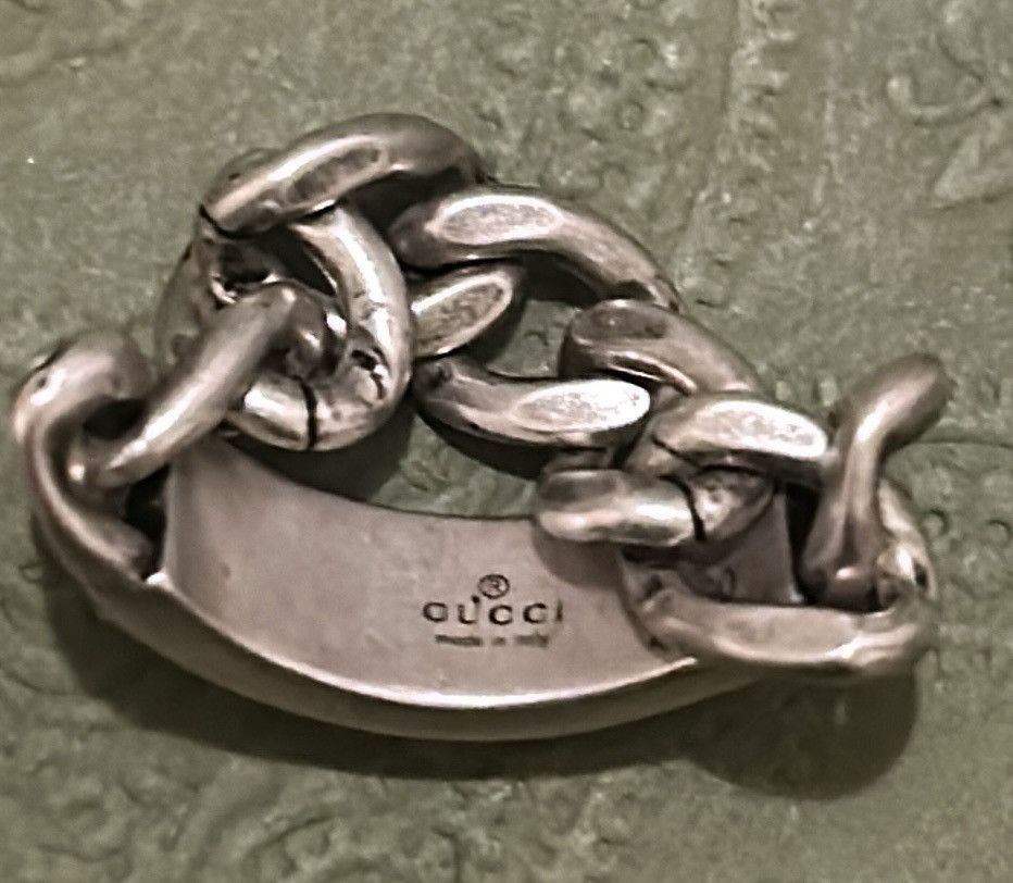 Gucci Gucci Tag Chain Enamel Arg 925 Ring Gucci Size 20/ US size 9 Size ONE SIZE - 6 Thumbnail