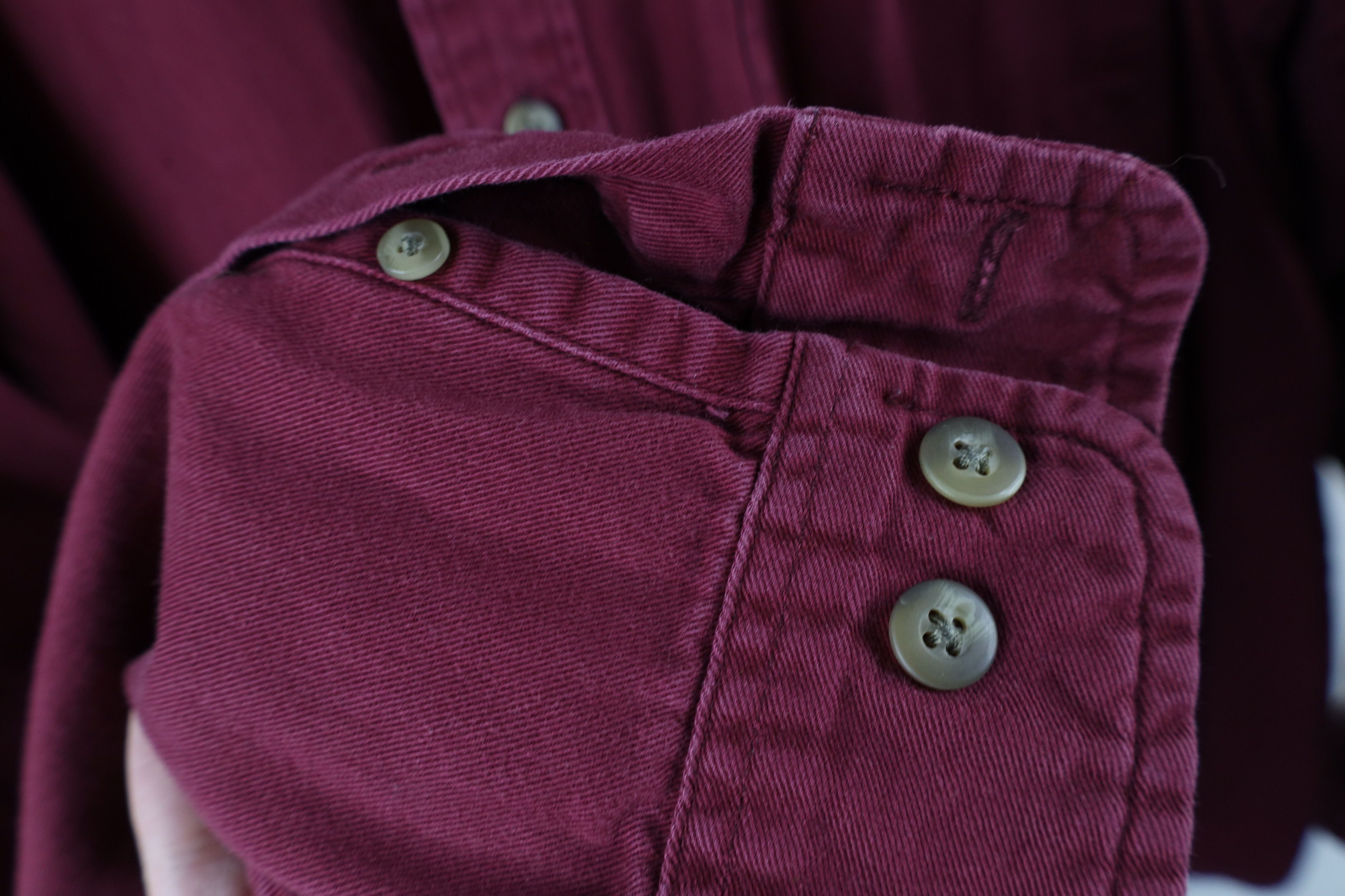 Eddie Bauer × Vintage Vintage 90s Eddie Bauer Button Down Shirt Burgundy Cotton Size US L / EU 52-54 / 3 - 6 Thumbnail