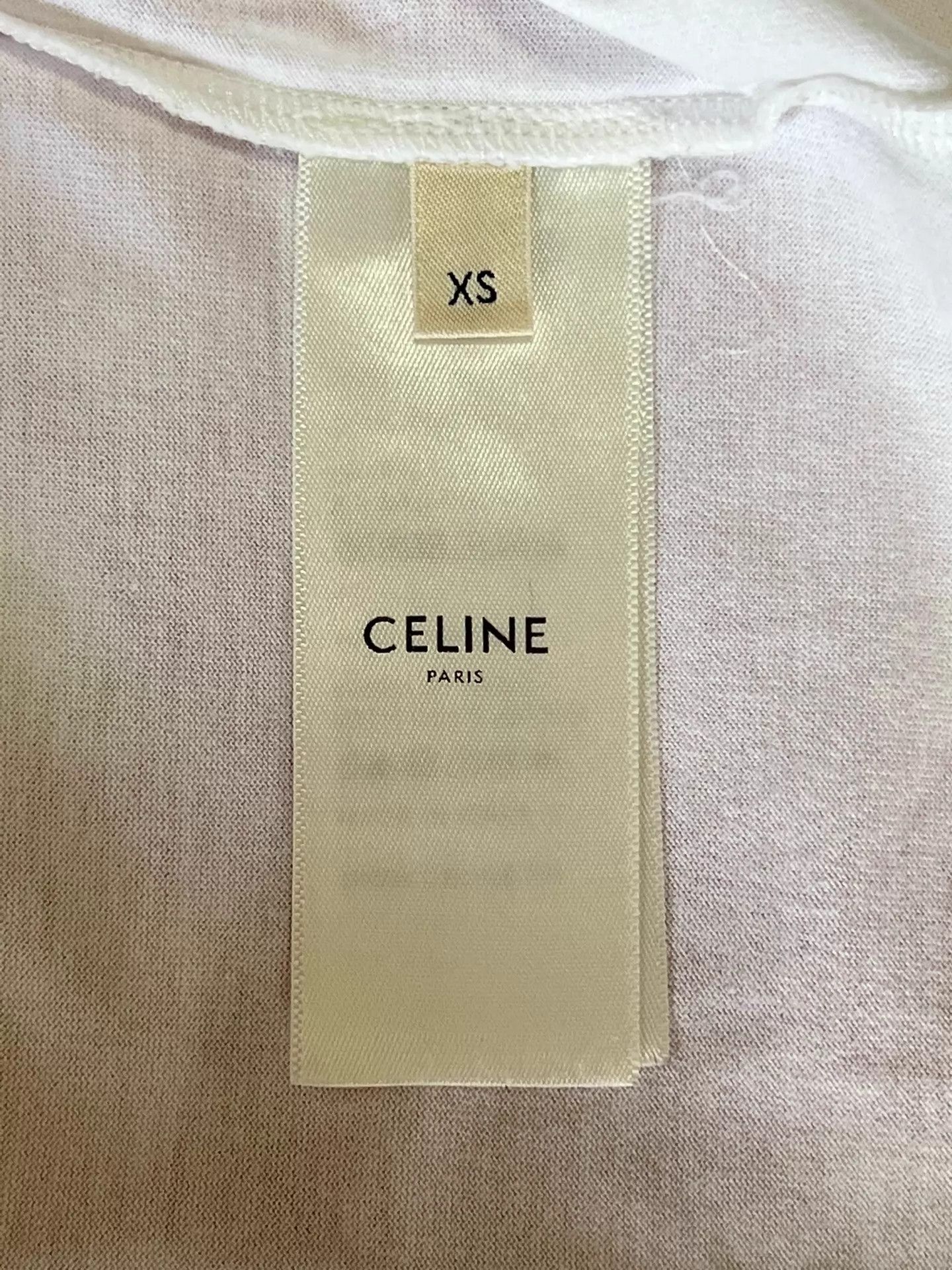 Celine Celine short-sleeve T-shirt white XS gold logo Size XS / US 0-2 / IT 36-38 - 6 Thumbnail