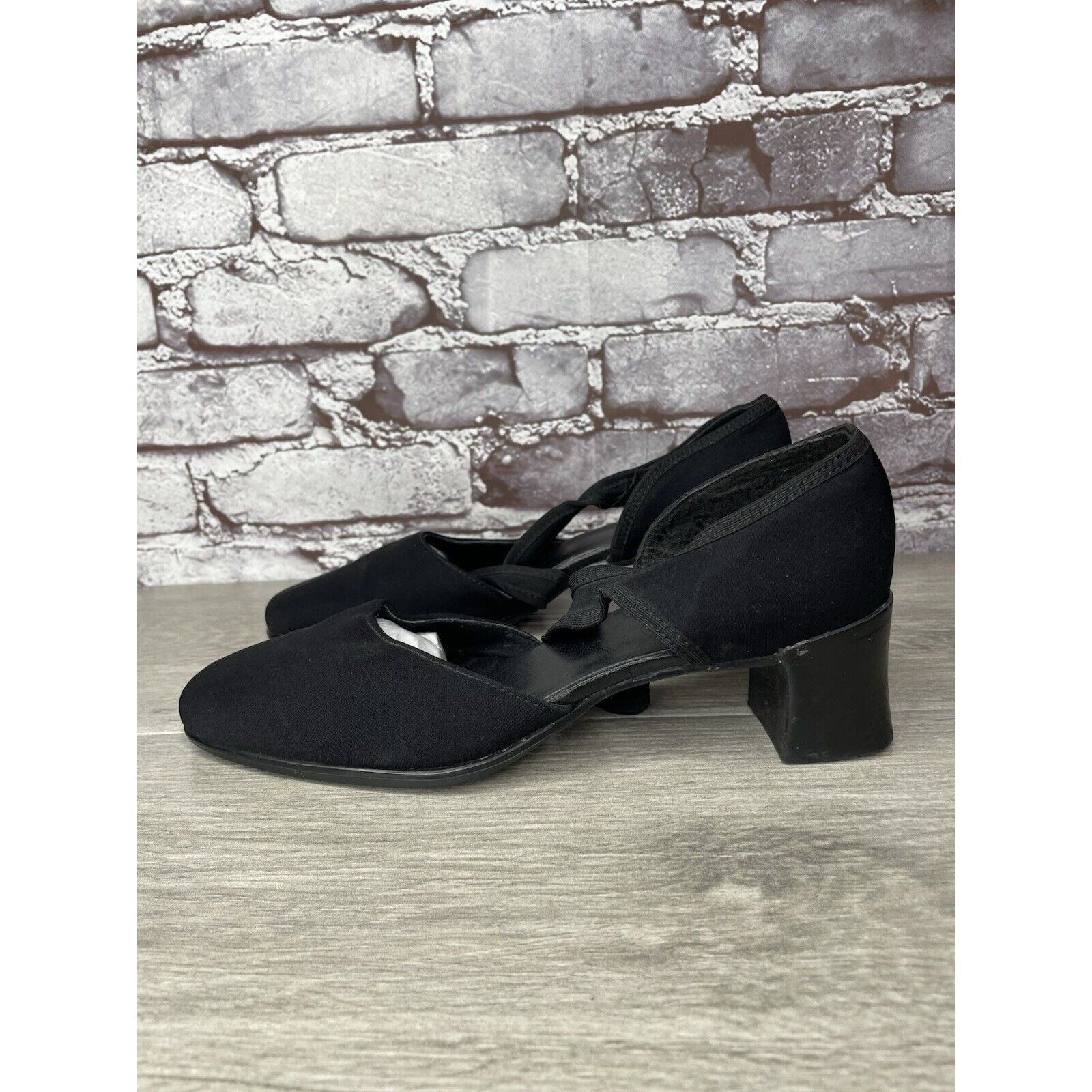 Other Munro American Whitney Black Fabric Elastic MaryJane Strap H Size US 8.5 / IT 38.5 - 6 Thumbnail