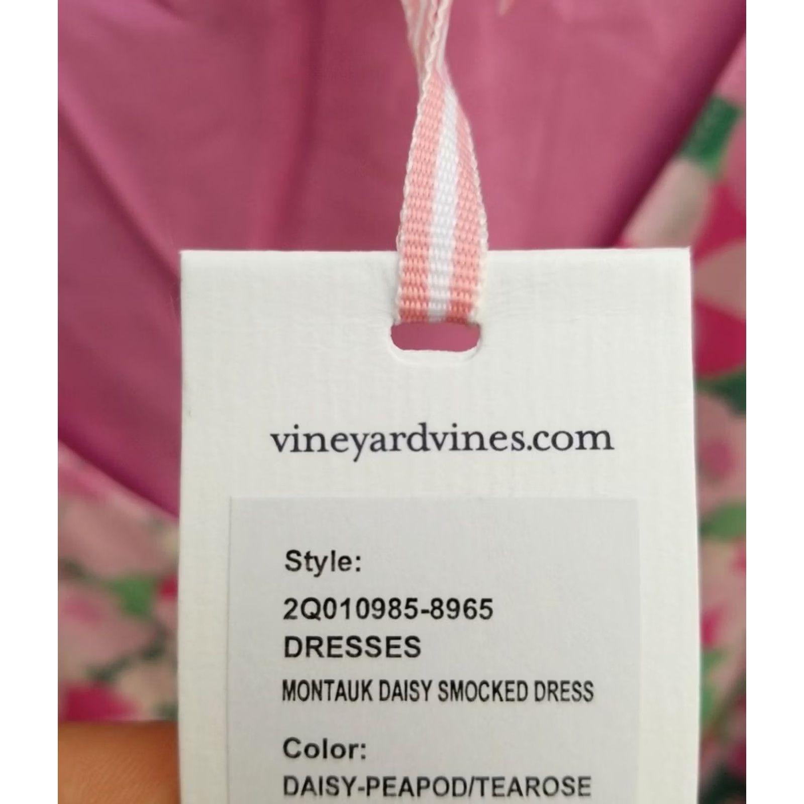 Vineyard Vines Vineyard Vines Mini Dress Smocked Daisy Print V-Neck Pink S Women Short sleeveless Viscose New with tags Size S / US 4 / IT 40 - 3 Thumbnail