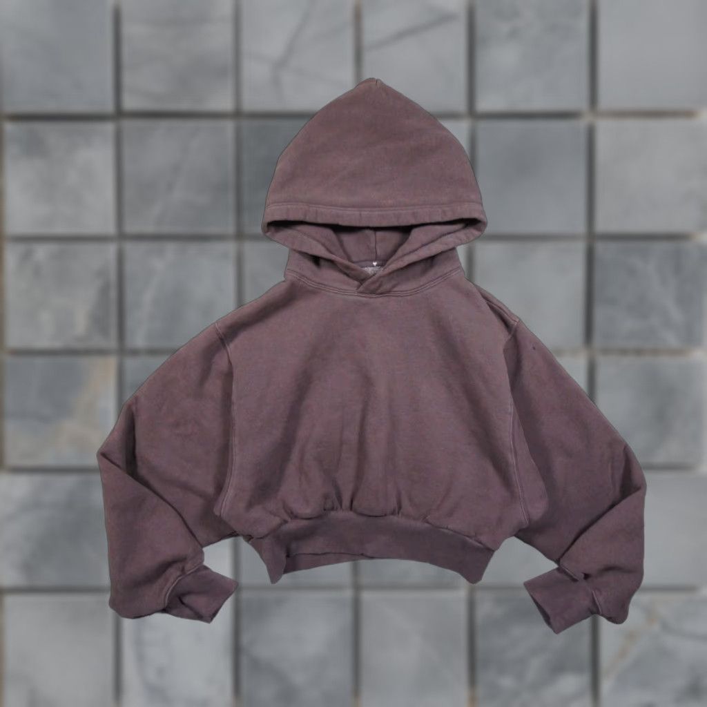 TNA TNA Hoodie Women XS Purple Cropped Pullover Sweatshirt Fleece Hooded All Seasons Size XS / US 0-2 / IT 36-38 - 1 Thumbnail