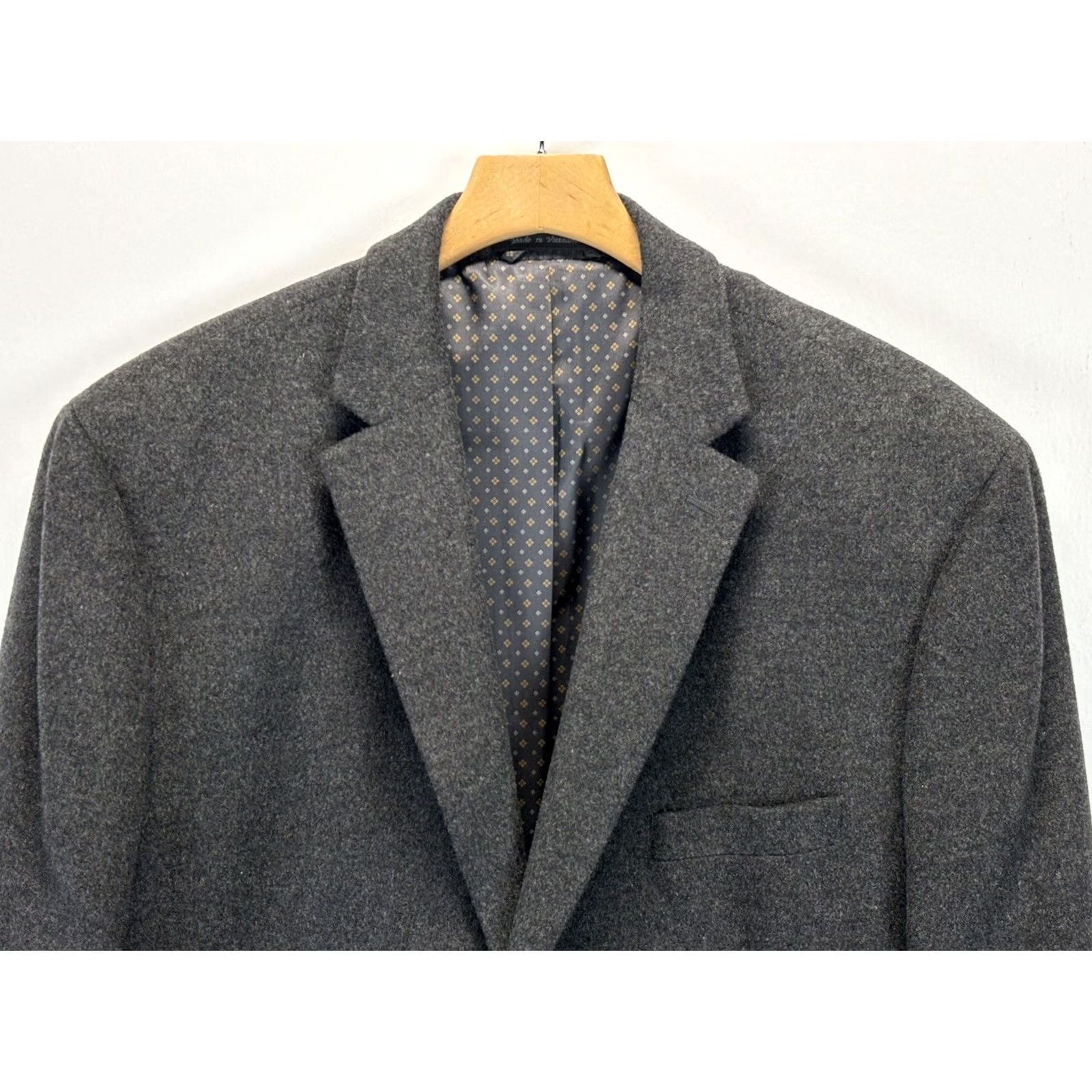 Ralph Lauren Lauren Ralph Lauren Black Label Blazer Sport Coat Mens 48R Wool Cashmere Charcoal Solid 2-Button 4-Button Vintage No Mens Size 48R - 3 Thumbnail