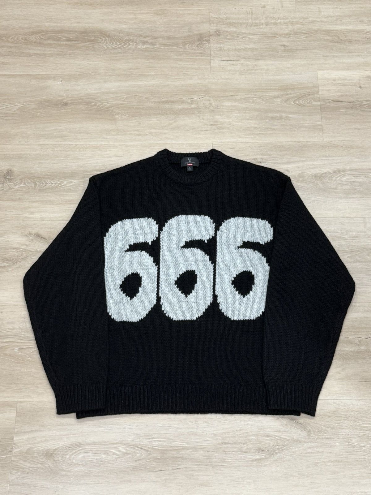 トップス Supreme Yohji Yamamoto 666 Sweater L 🔥Supreme x Y's by Yohji Yamamoto FW25 “666” Sweater Street meets
