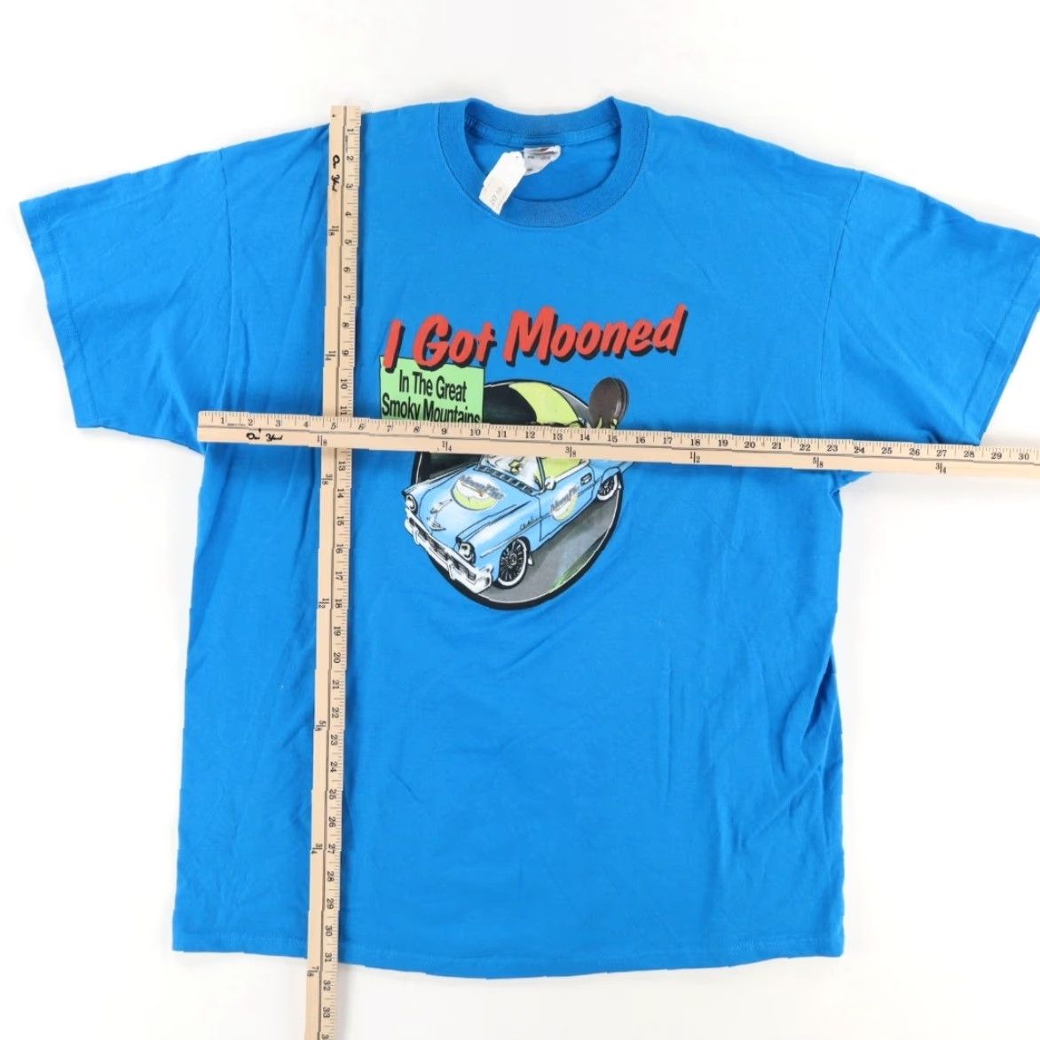 Vintage Moon Pie I Got Mooned Solid T-Shirt Blue Men's 2XL Shirt Mens Crew Neck Short Sleeve Cotton I Got Mooned Moon Pie 2XL Blue Shirt Size US XXL / EU 58 / 5 - 3 Thumbnail