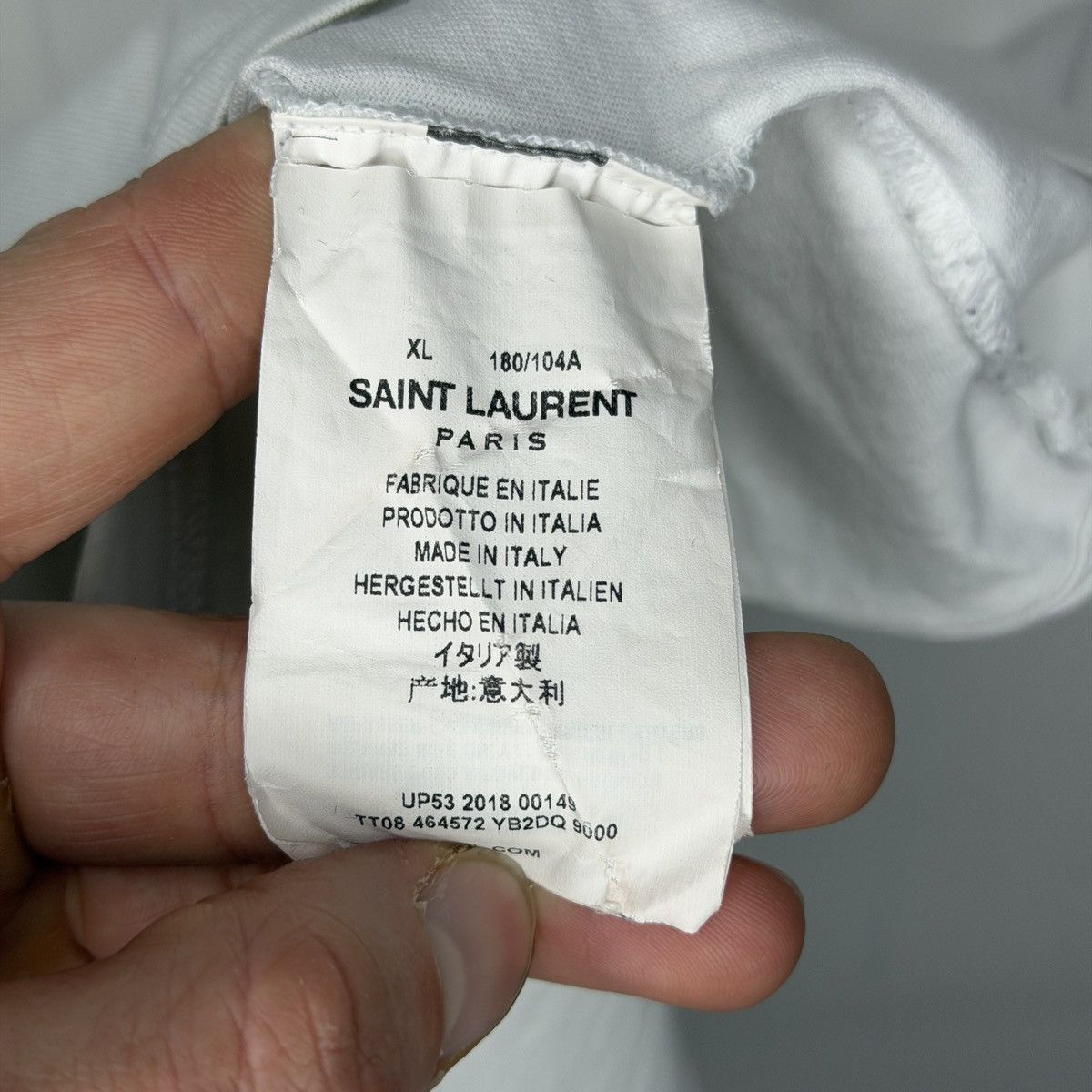 Saint Laurent Paris Saint Laurent Paris logo tee shirt Size US L / EU 52-54 / 3 - 8 Thumbnail