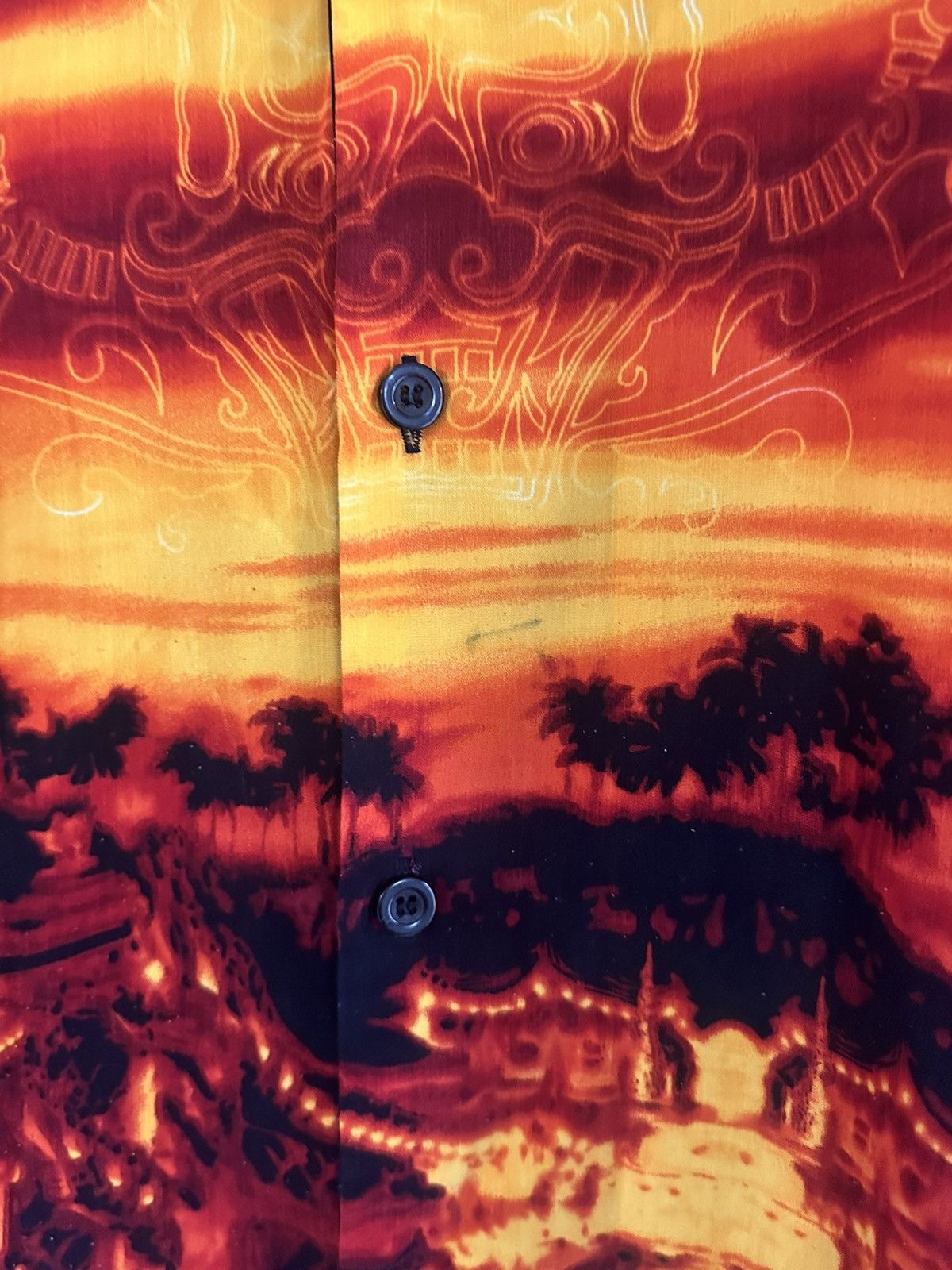 Vintage 00s No Boundaries black & orange Hawaiian shirt Size US L / EU 52-54 / 3 - 3 Thumbnail