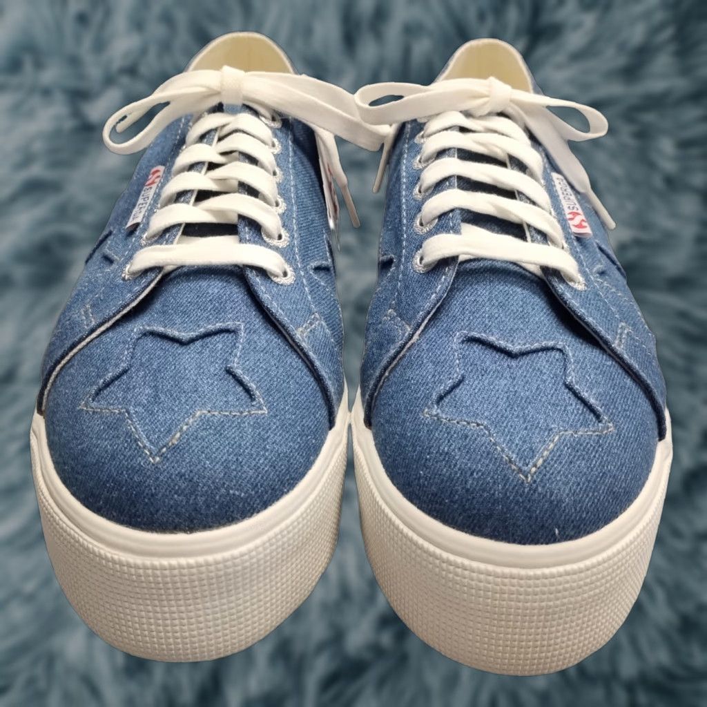 Superga Superga Lizzy VD Ligt Platform Sneakers Womens US 9.5 Multicolor Denim Lace Up WW9.5? NWOB Size US 10 / IT 40 - 1 Thumbnail