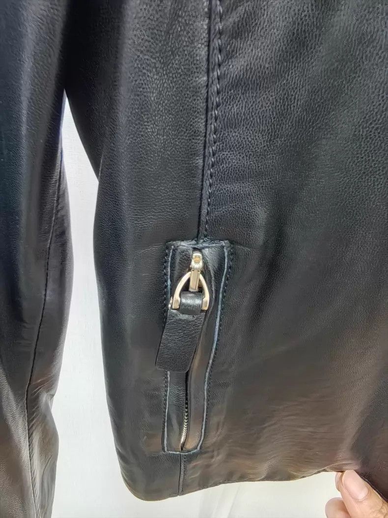 Valentino Valentino Black sheepskin diagonal zippered biker jacket j Size S / US 4 / IT 40 - 5 Thumbnail