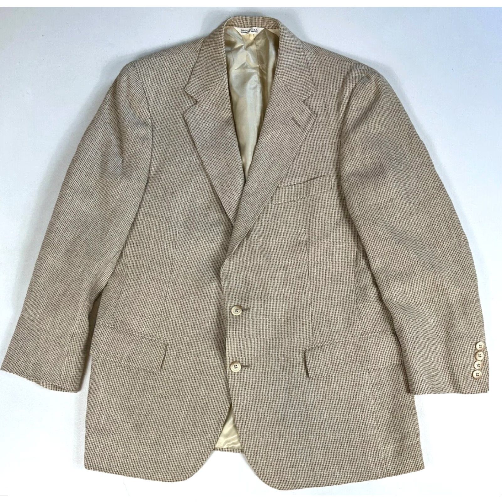 Ralph Lauren VINTAGE Ralph Lauren Polo University Club Blazer Jacket Men Wool Tweed 42 Beige 90s Classic Designer Size US XL / EU 56 / 4 - 2 Thumbnail