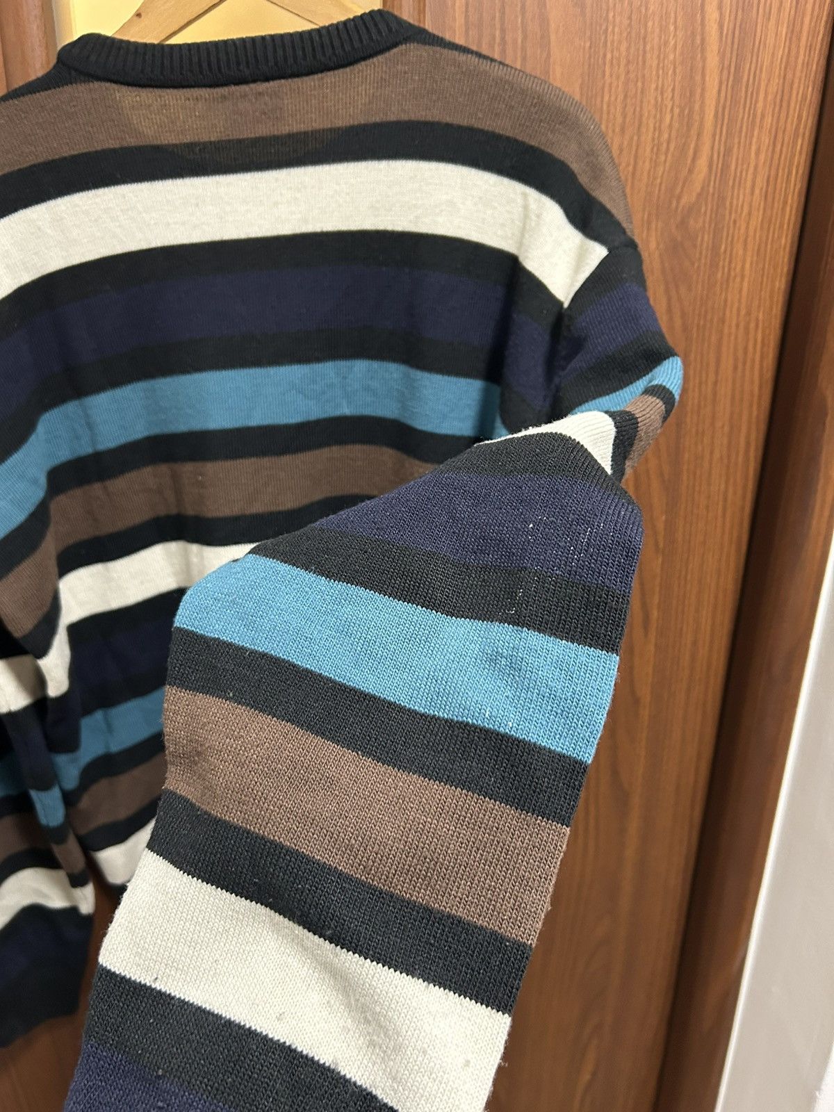Lacoste Vintage 2000’s Lacoste Crewneck Striped Knitted Sweater Y2K Size US XXL / EU 58 / 5 - 7 Thumbnail