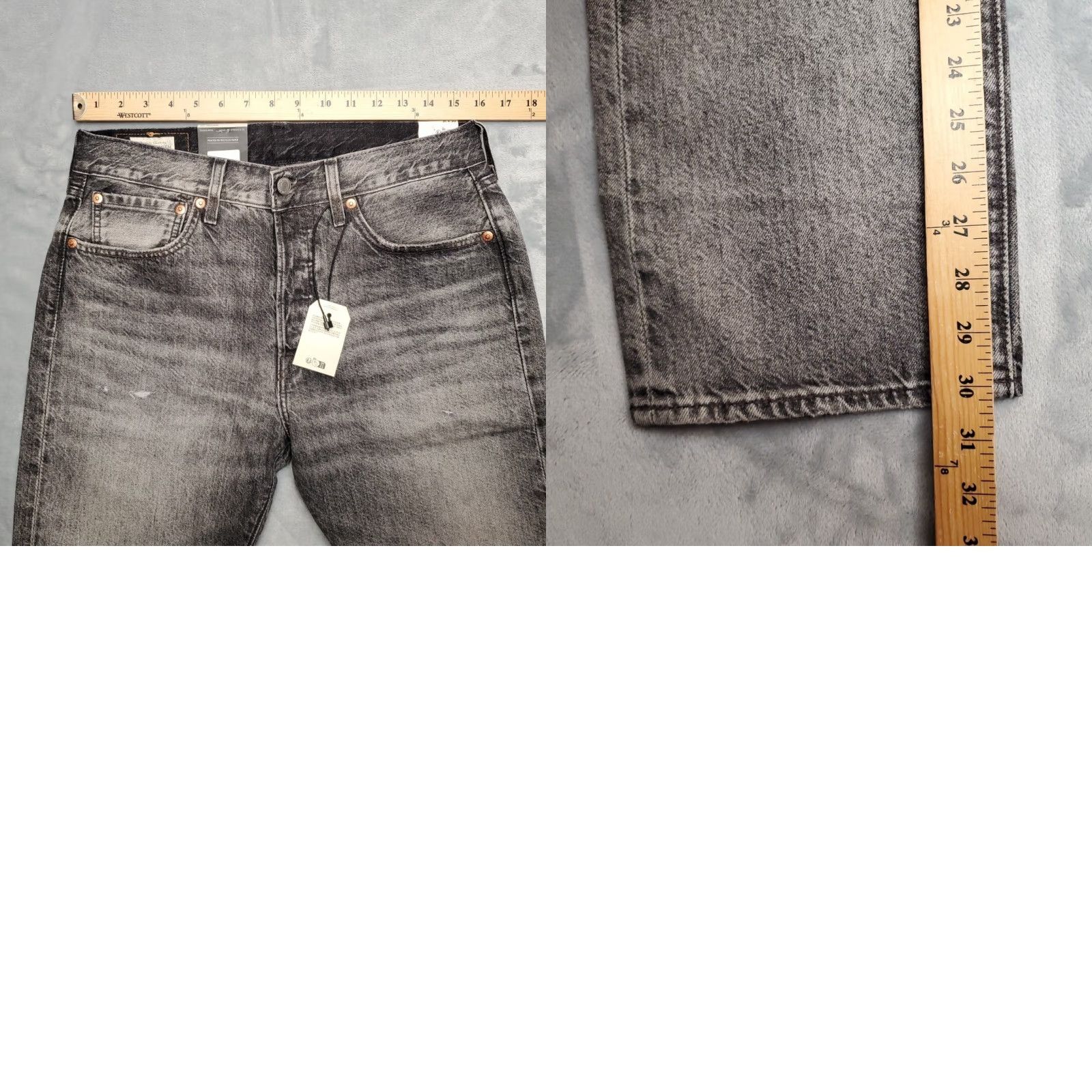Vintage VINTAGE Levis Premium Jeans Mens 31x30 Black 501 Big E Straight Leg Button Fly Pants Size US 31 - 10 Thumbnail