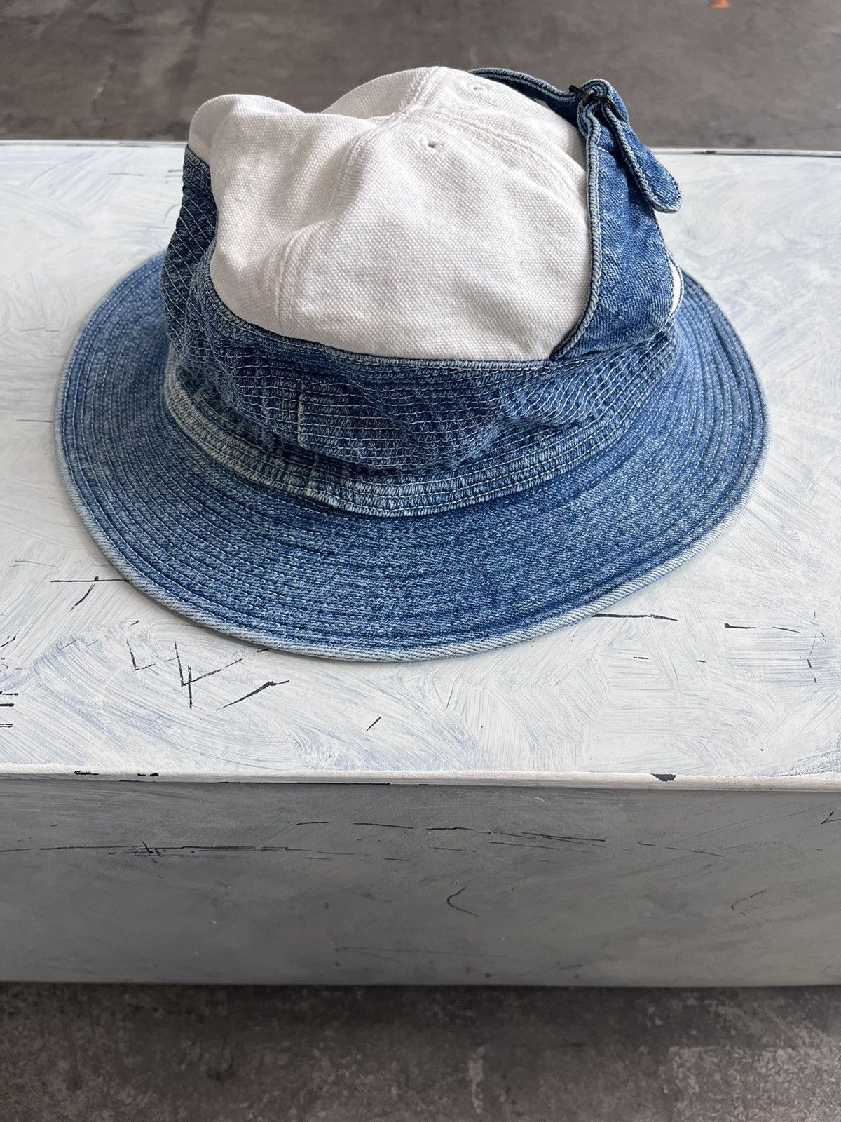 Kapital Kapital Bucket Hat Mid Wash Sashiko Denim Size ONE SIZE - 1 Thumbnail