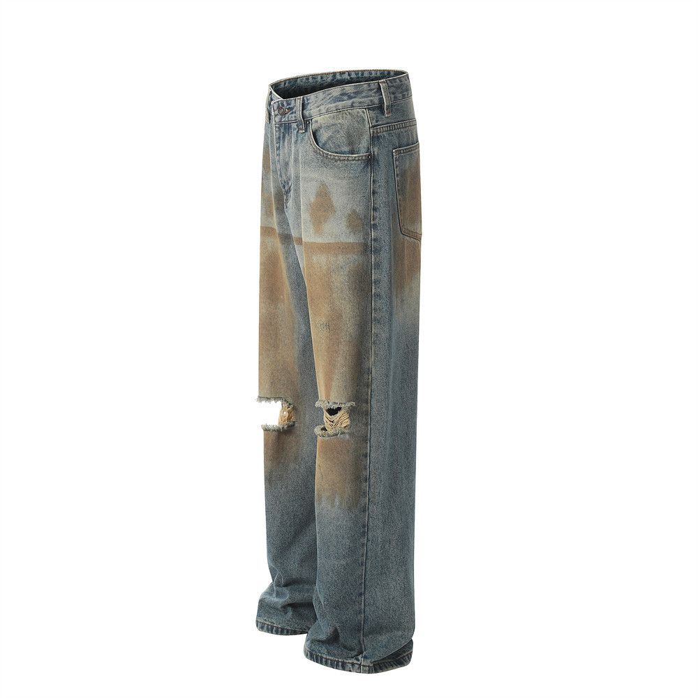 Japanese Brand × Vintage American retro distressed street hip hop loose ripped jeans Size US 32 / EU 48 - 2 Thumbnail