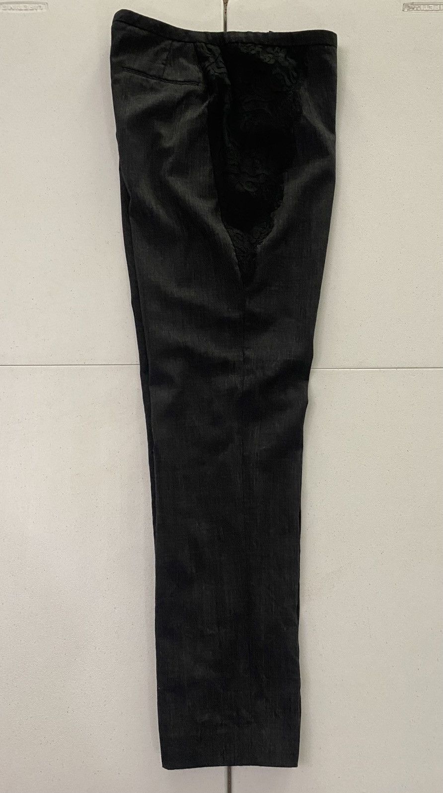 Elie Tahari Elie Tahari Women's Asphalt Black Wool Black Laced Side Pant Size 30" / US 8 / IT 44 - 6 Thumbnail