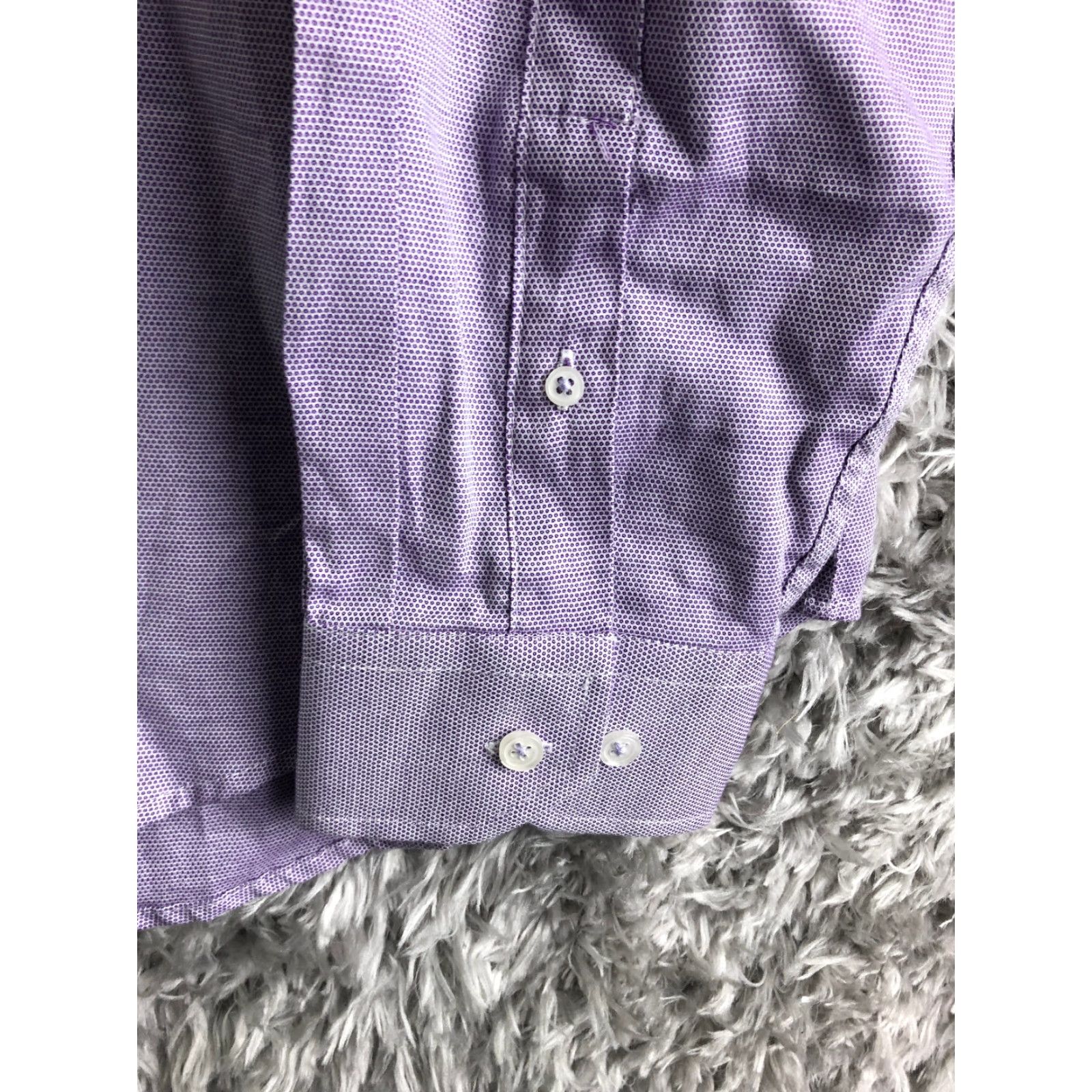 Vintage Report Collection Mens XL 36-37 Lavender Long Sleeve Spread Collar Shirt Size US XL / EU 56 / 4 - 3 Thumbnail