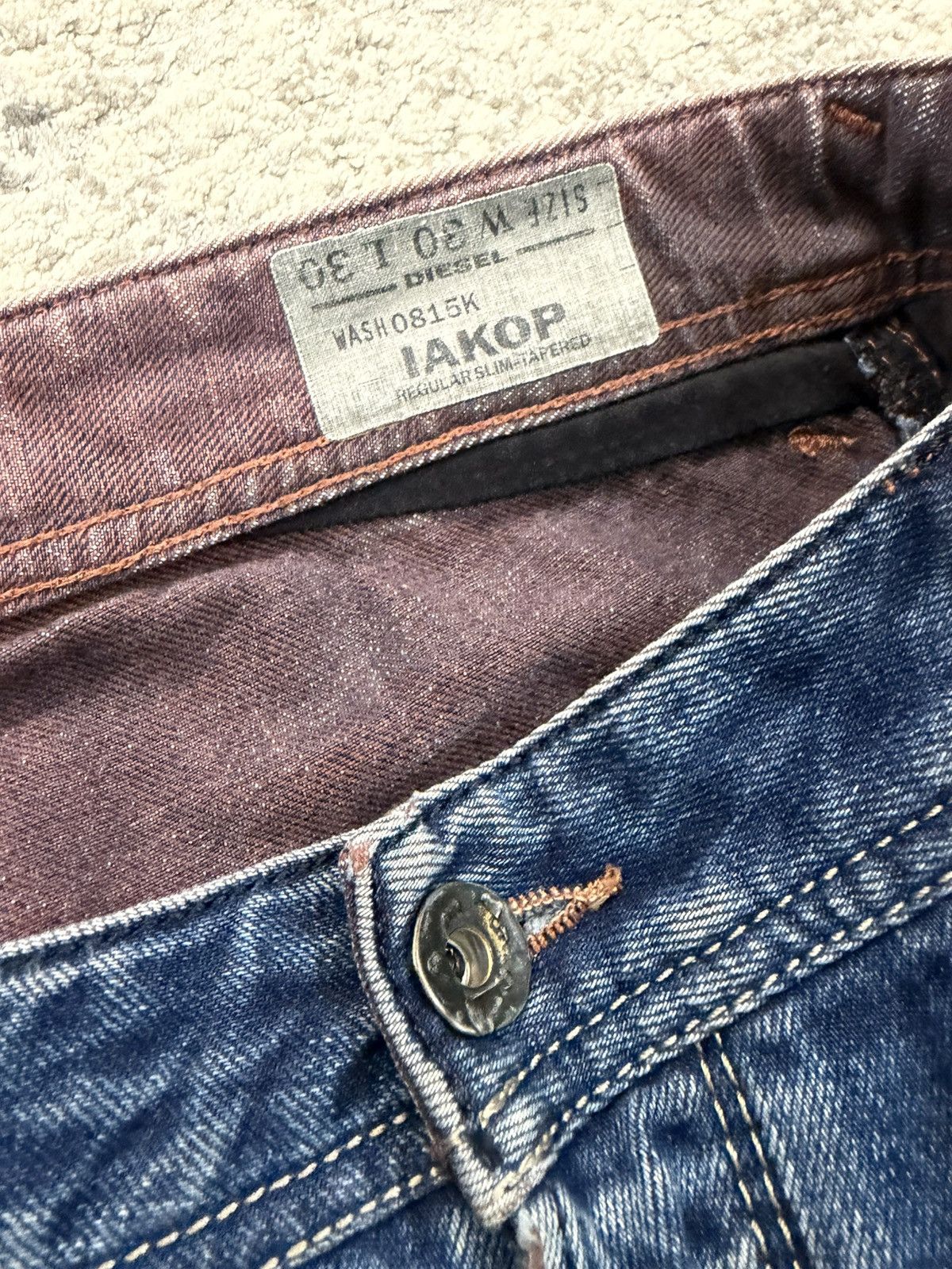 Diesel IAKOP Slim Tapered Jeans Wash 0815K 30x30 Size US 30 / EU 46 - 6 Thumbnail