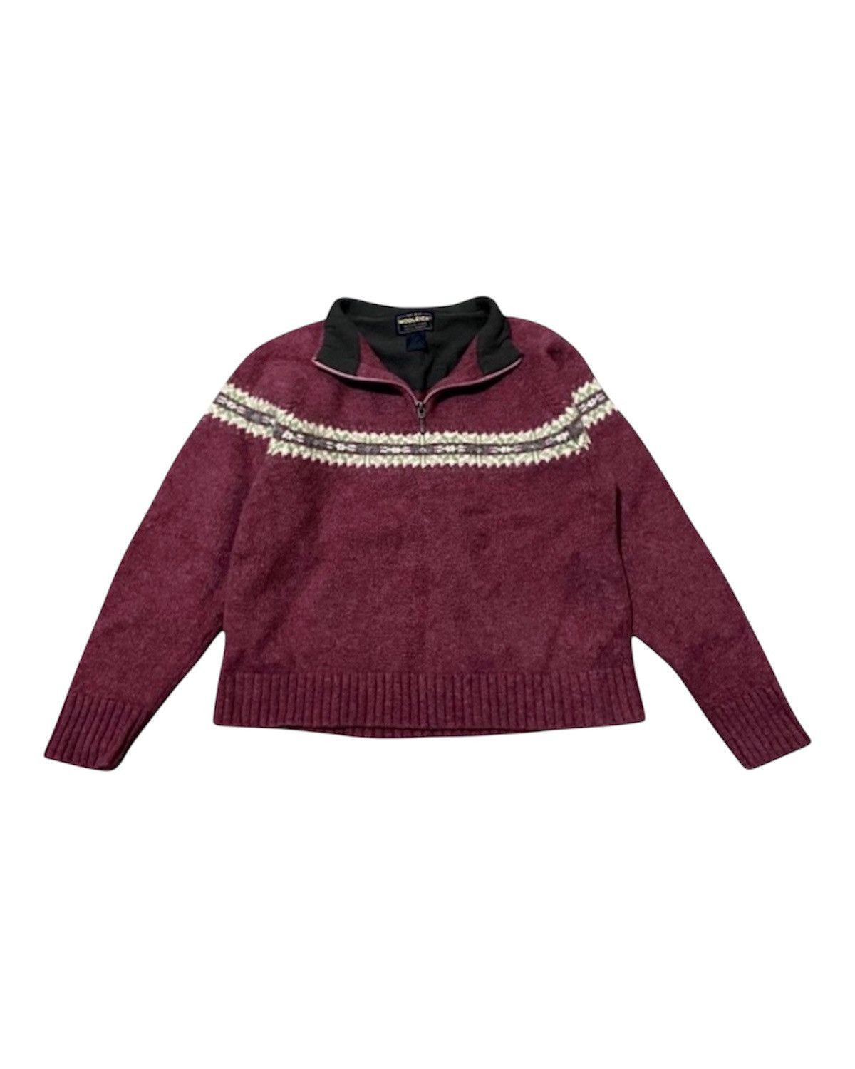 Woolrich Woolen Mills Women's Woolrich Vintage Patterned Zip Wool Fleece Sweater Size US M / EU 48-50 / 2 - 1 Thumbnail