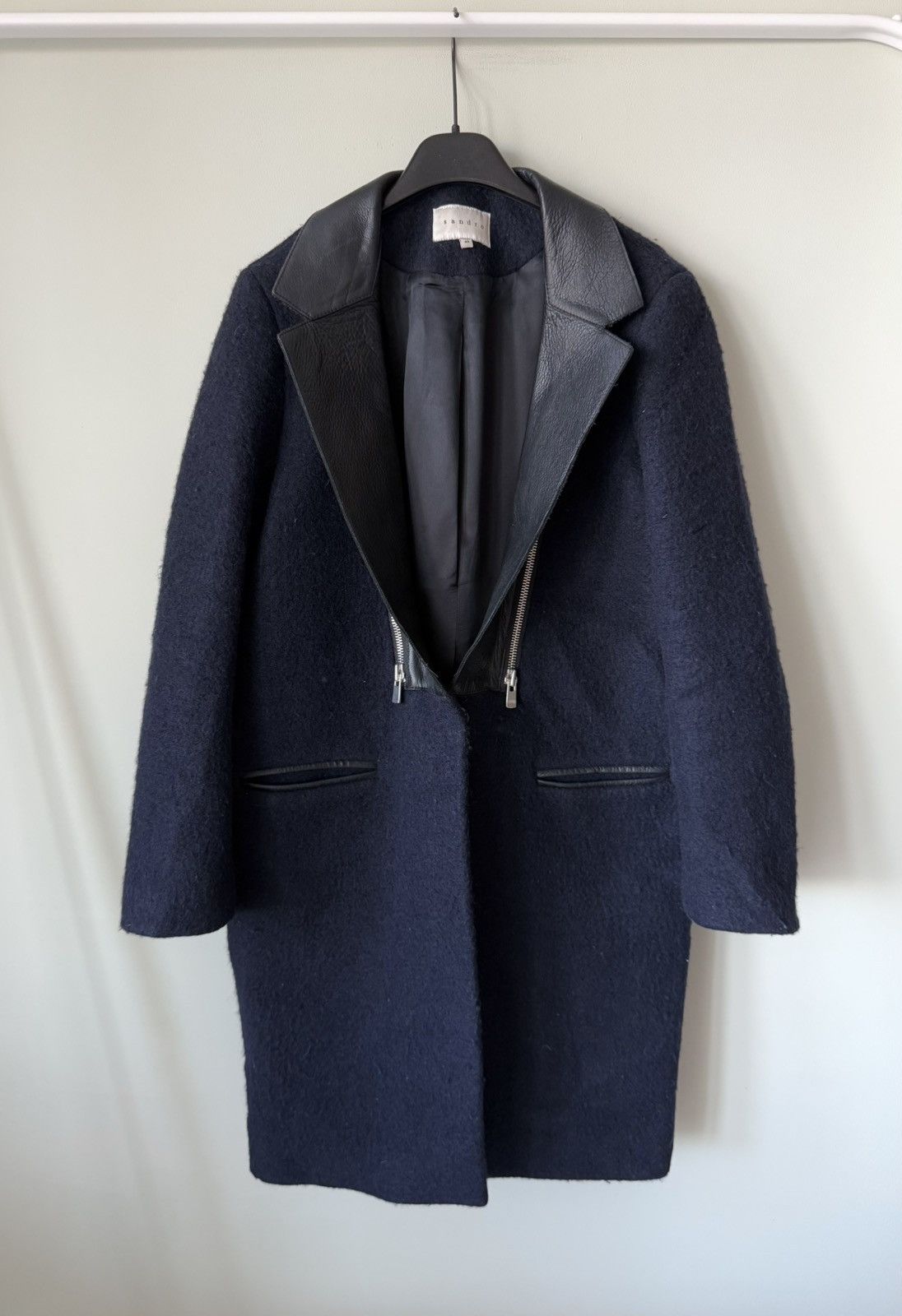 Sandro Sandro Paris Wool & leather Coat M8597H Size M / US 6-8 / IT 42-44 - 2 Thumbnail