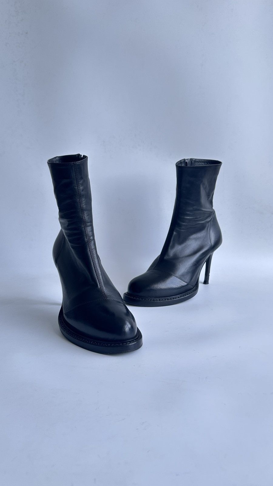 Ann Demeulemeester Ann Demeulemeester Leather High Heel Boots Archive Goth Size US 7.5 / IT 37.5 - 2 Thumbnail