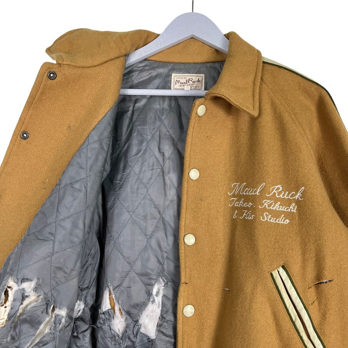 Takeo Kikuchi 🔥 MAUL RUCK TAKEO KIKUCHI WOOL VARSITY BOMBER JACKET Size US L / EU 52-54 / 3 - 13 Thumbnail