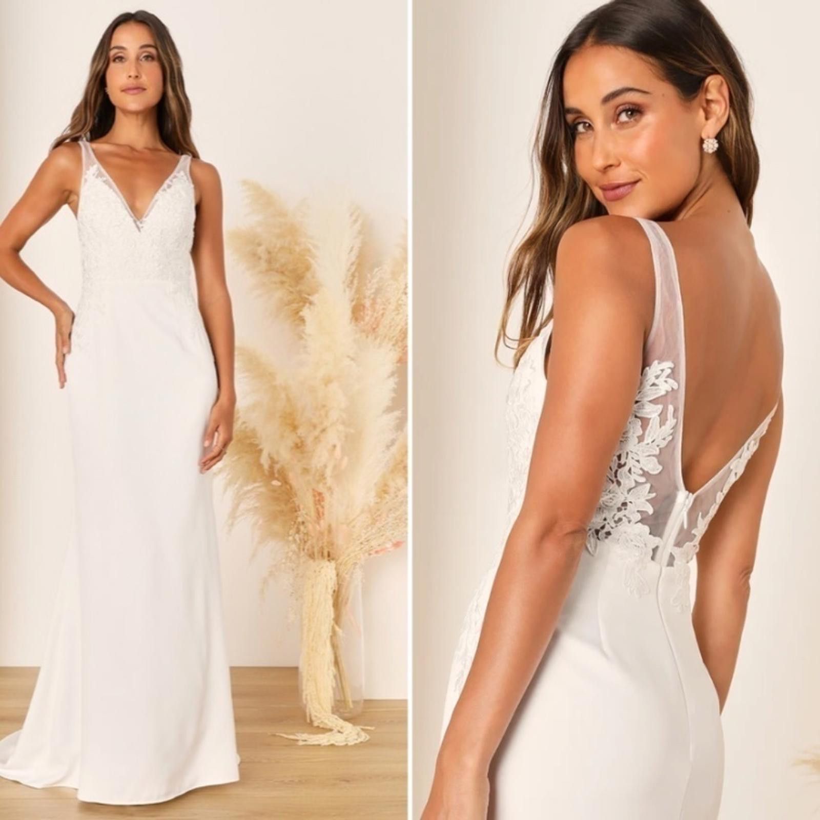 Lulus LULUS Bridal Wedding Elegant Sophisticated Sexy Floral Gown Size M / US 6-8 / IT 42-44 - 1 Thumbnail
