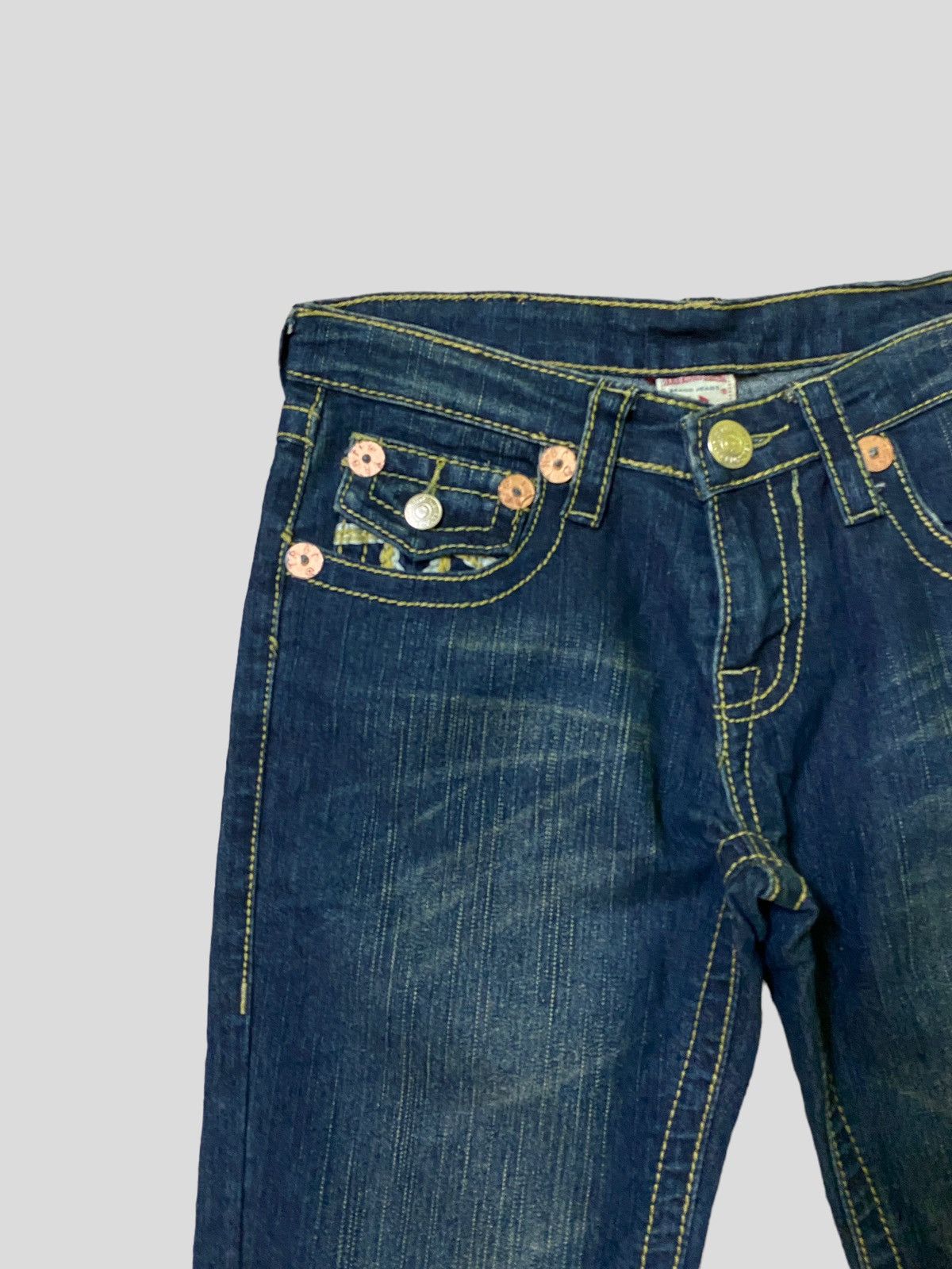 True Religion × Vintage Flared TRUE RELIGION Embroidered Back Pocket Denim Size US 28 / EU 44 - 5 Thumbnail